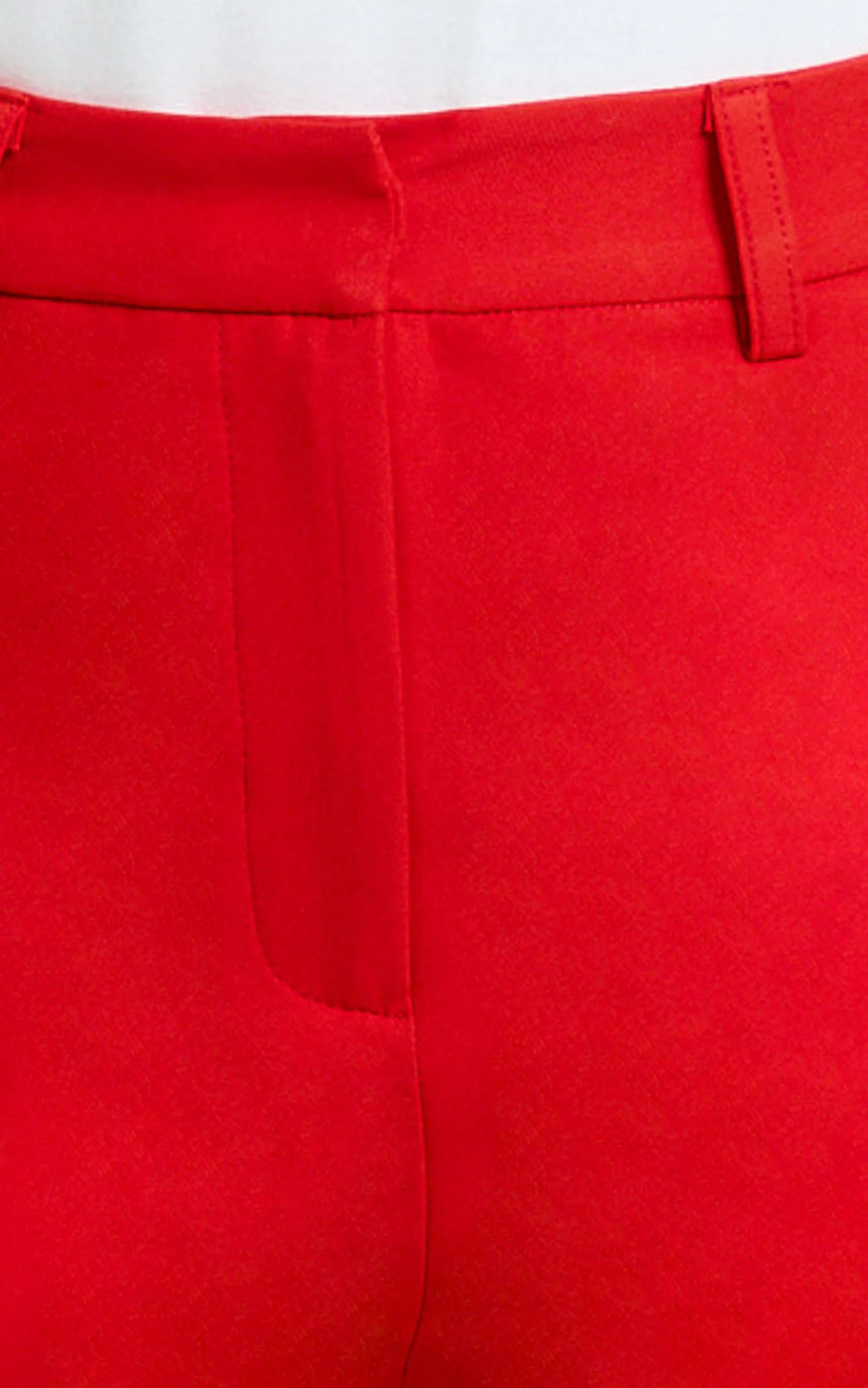 Hermie Pants - High Waisted Cropped Tailored Pants in Red - Image 7