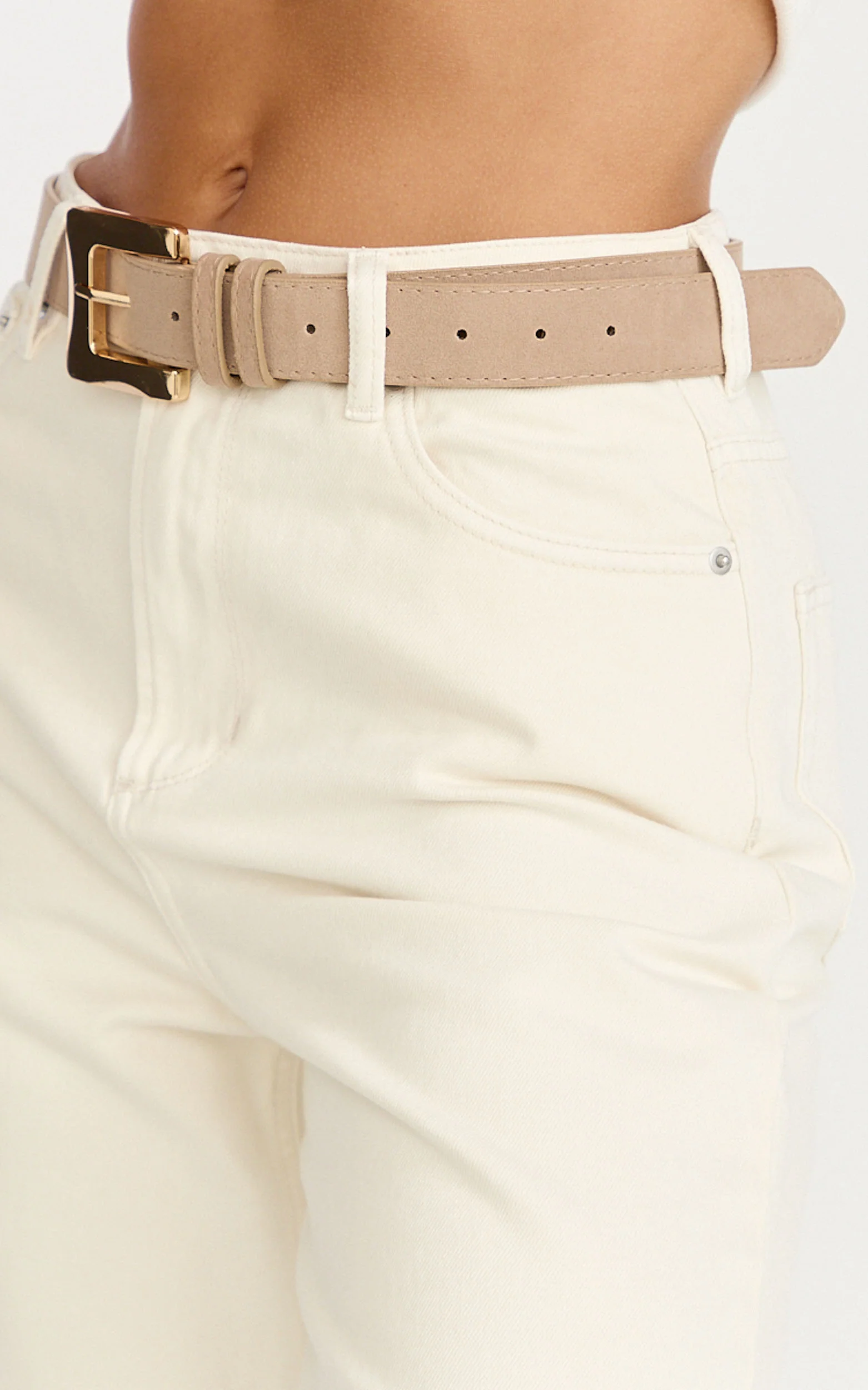 Hillary Belt - Suede Belt in Sand - Image 3