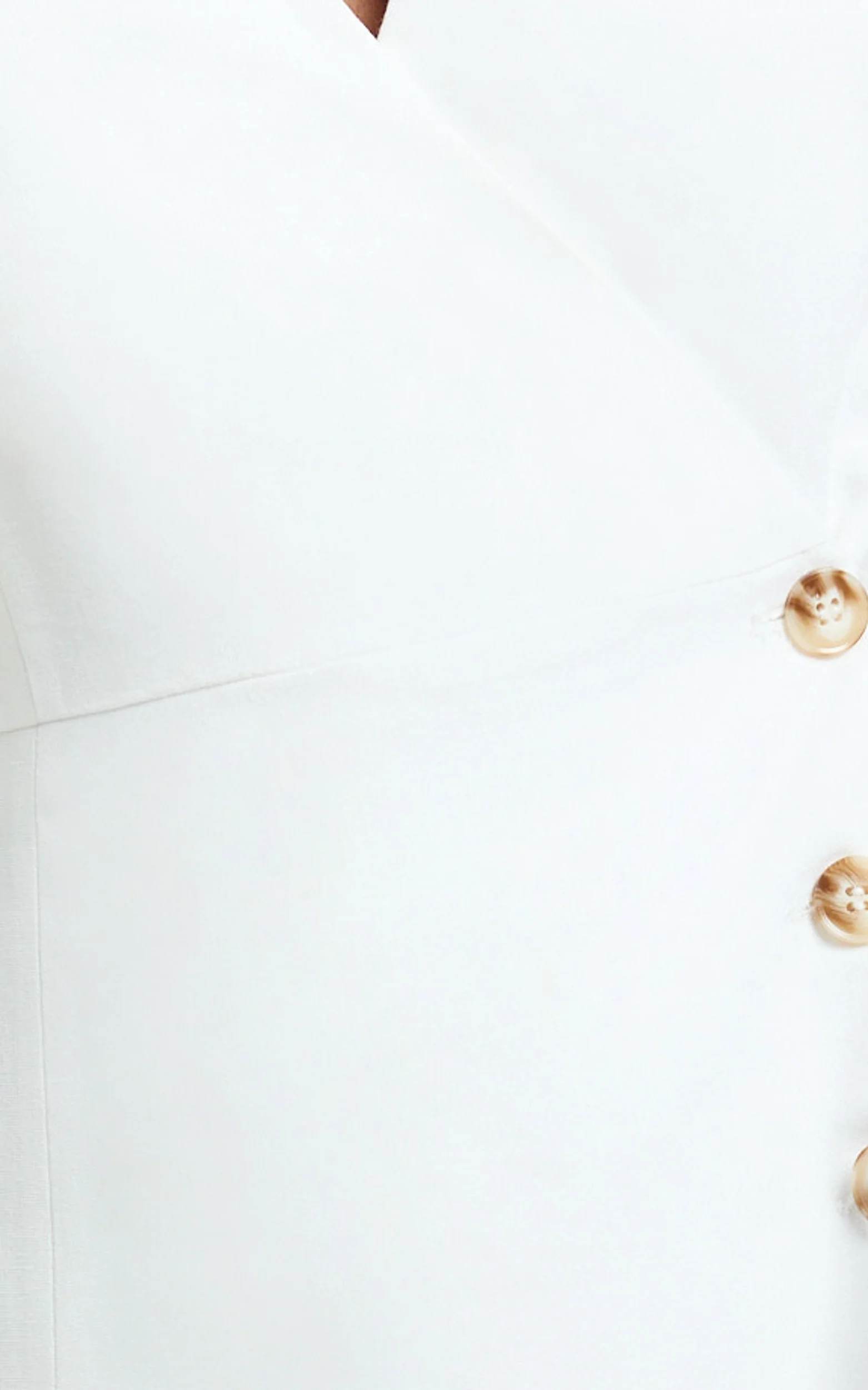 Ina Mini Dress - Wrap Over Button Down Dress in White - Image 6