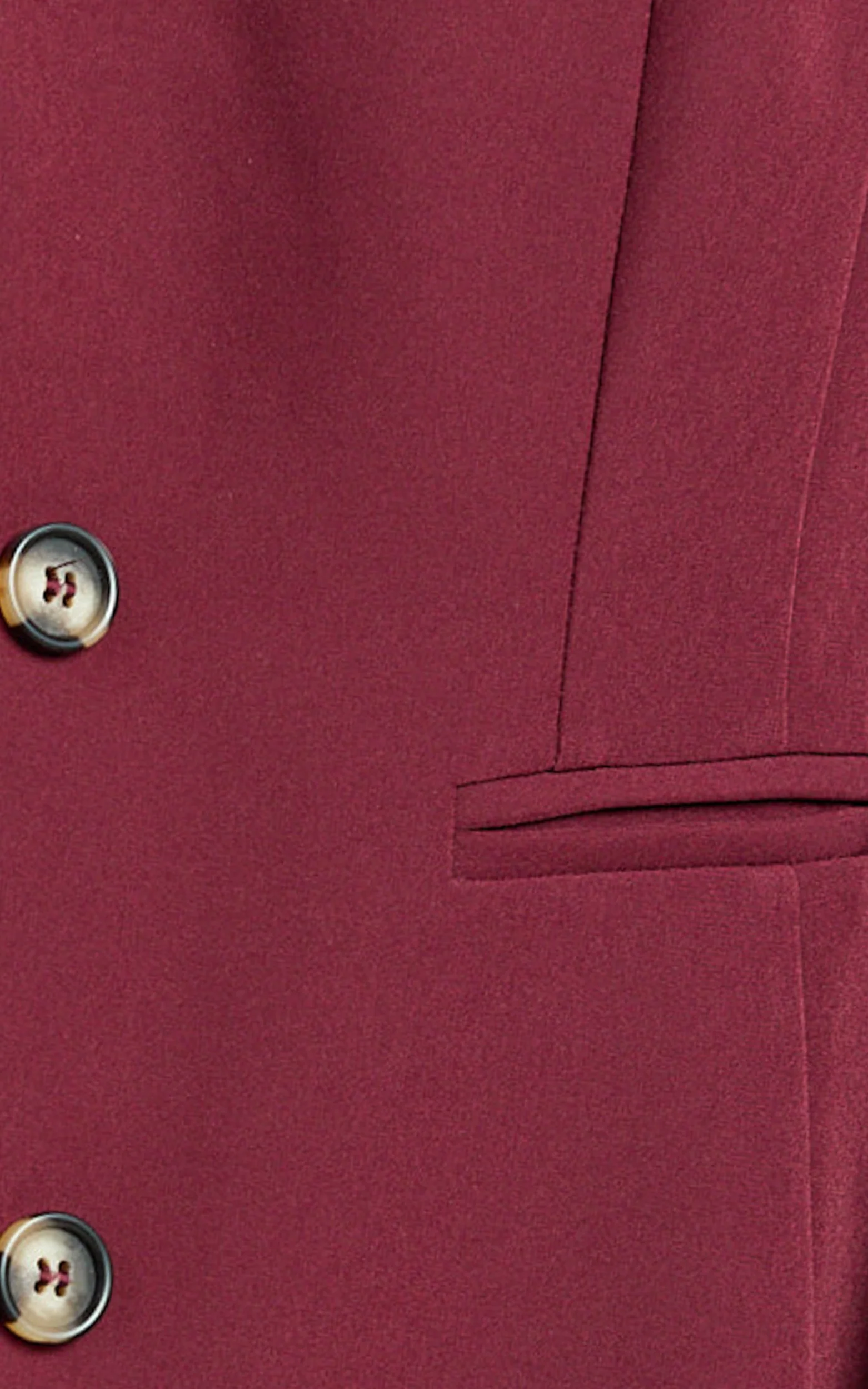Irene Blazer - Fitted Cinched Waist Blazer in Wine - Image 6