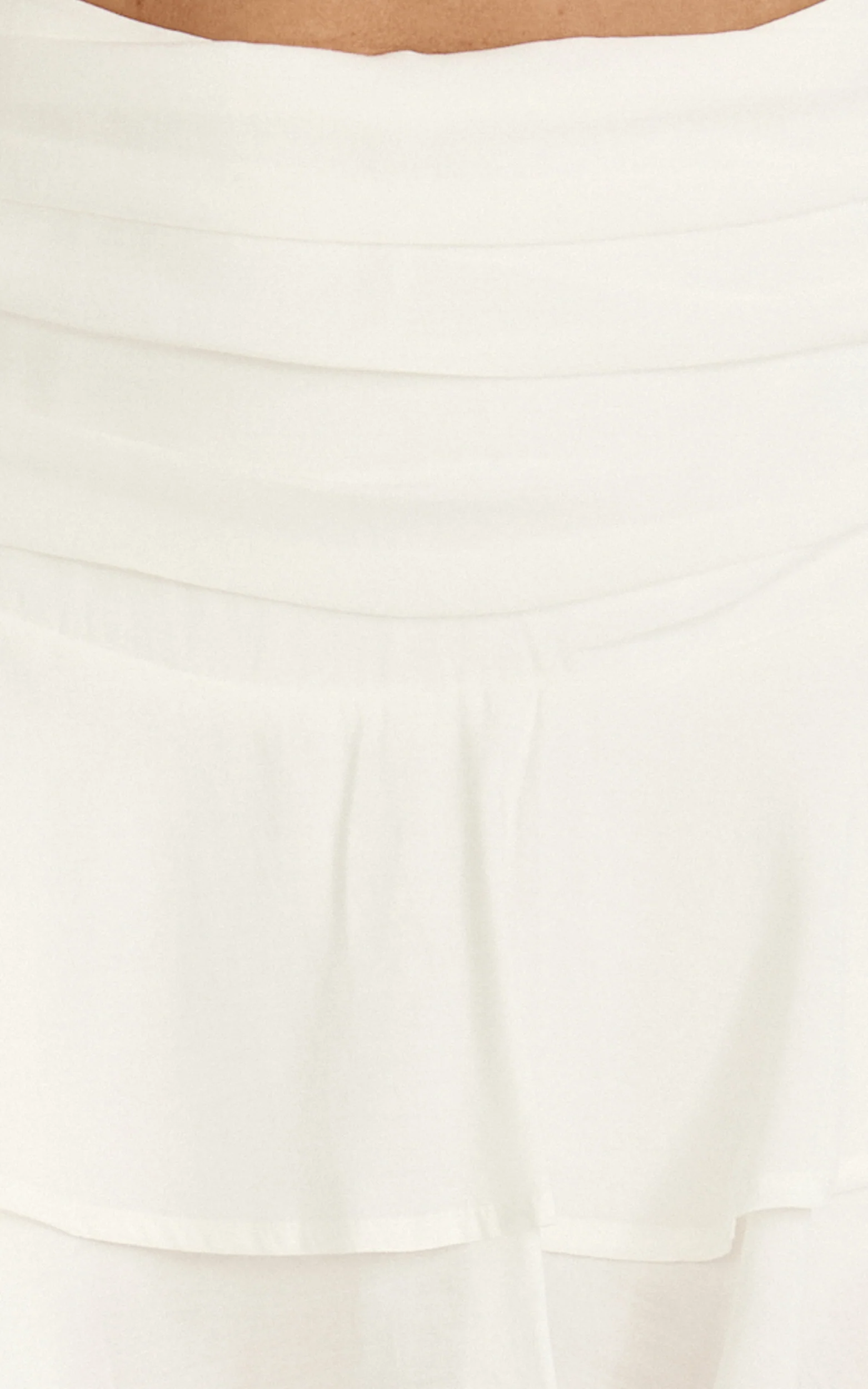 Iris Skort - Ruffle Tiered Mini Skort in White - Image 7