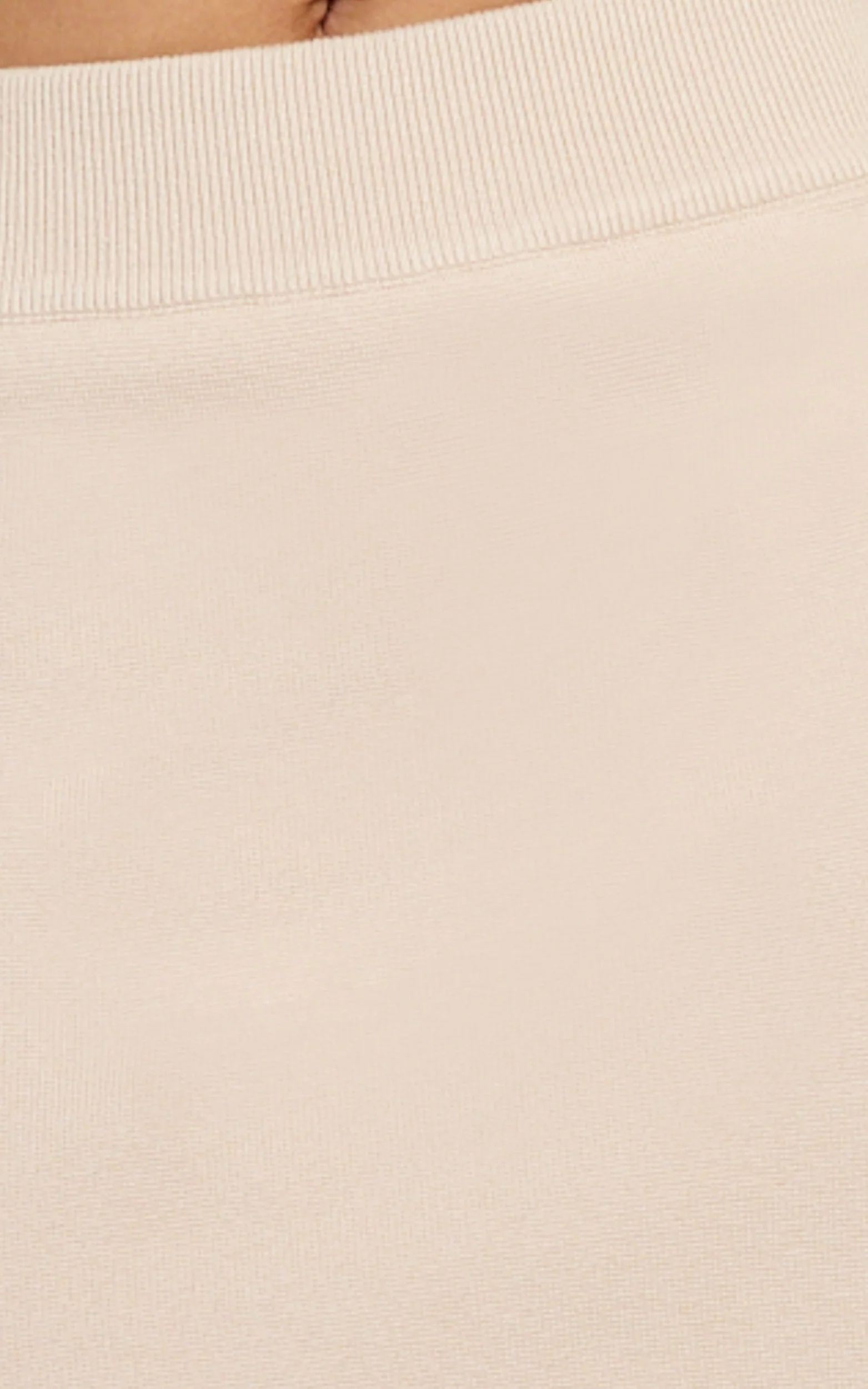Isabel Mini Skirt - Mid Waist Knit Skirt in Mushroom - Image 7