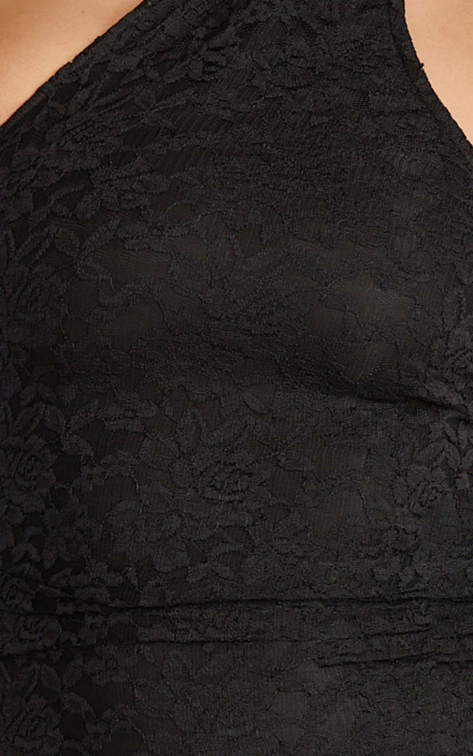 Isla Maxi Dress - One Shoulder Scarf Tie Neck Lace Dress in Black - Image 6