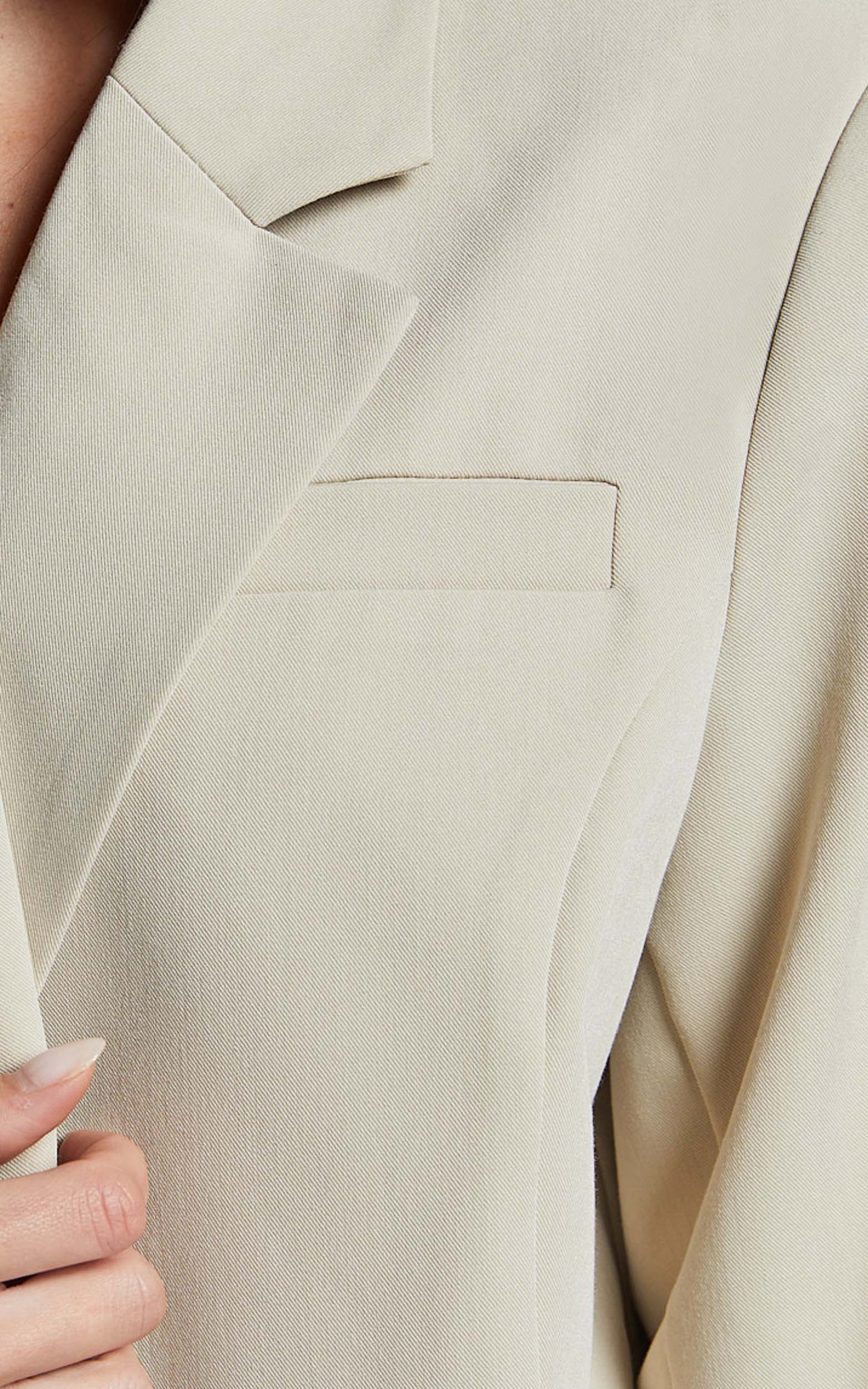 Lorcan Blazer - Oversized Boyfriend Fit Blazer in Stone - Image 10