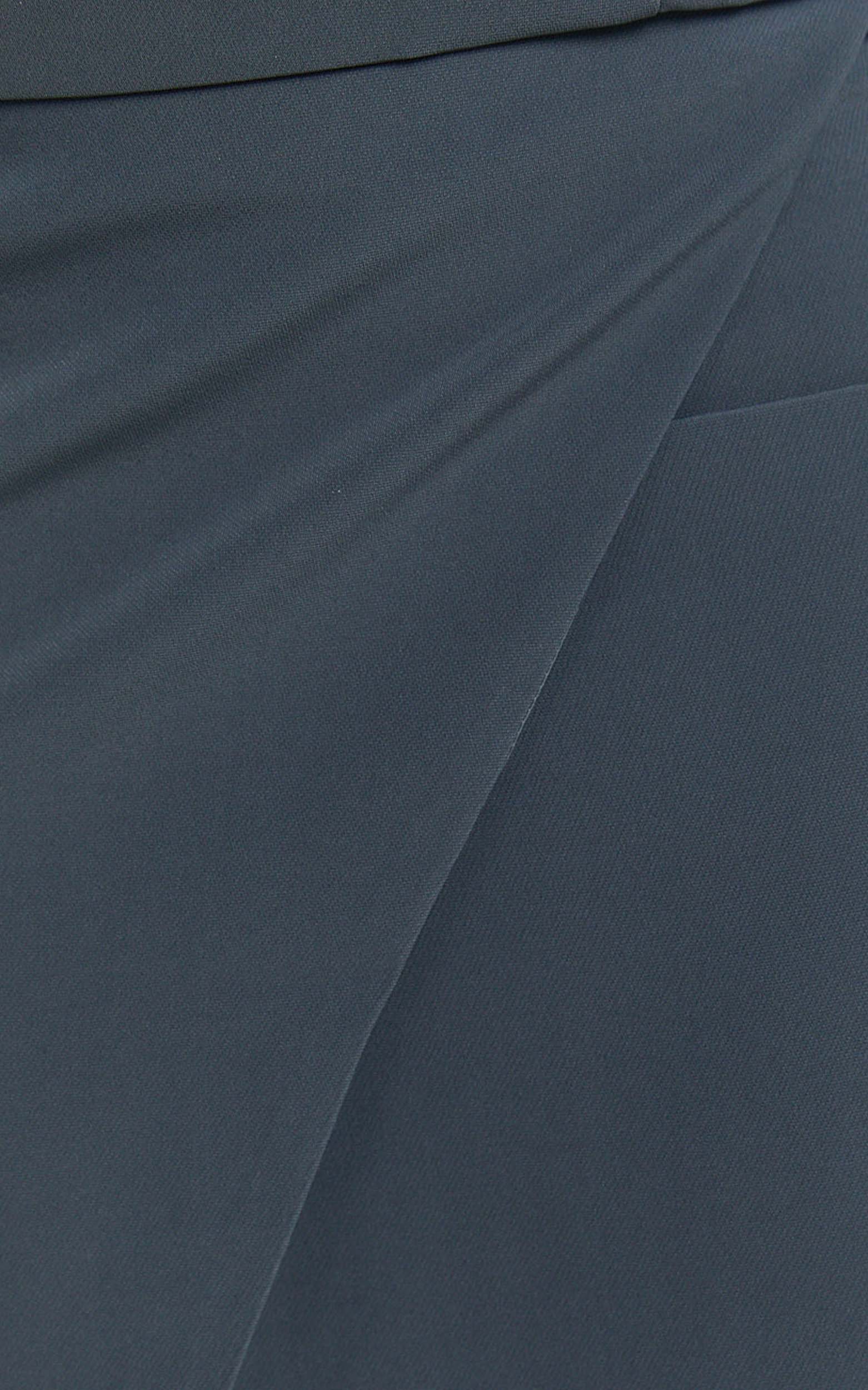 Jenni Midi Skirt - Asymmetric Cross Over Mid Waisted Skirt in Slate Grey - Image 7