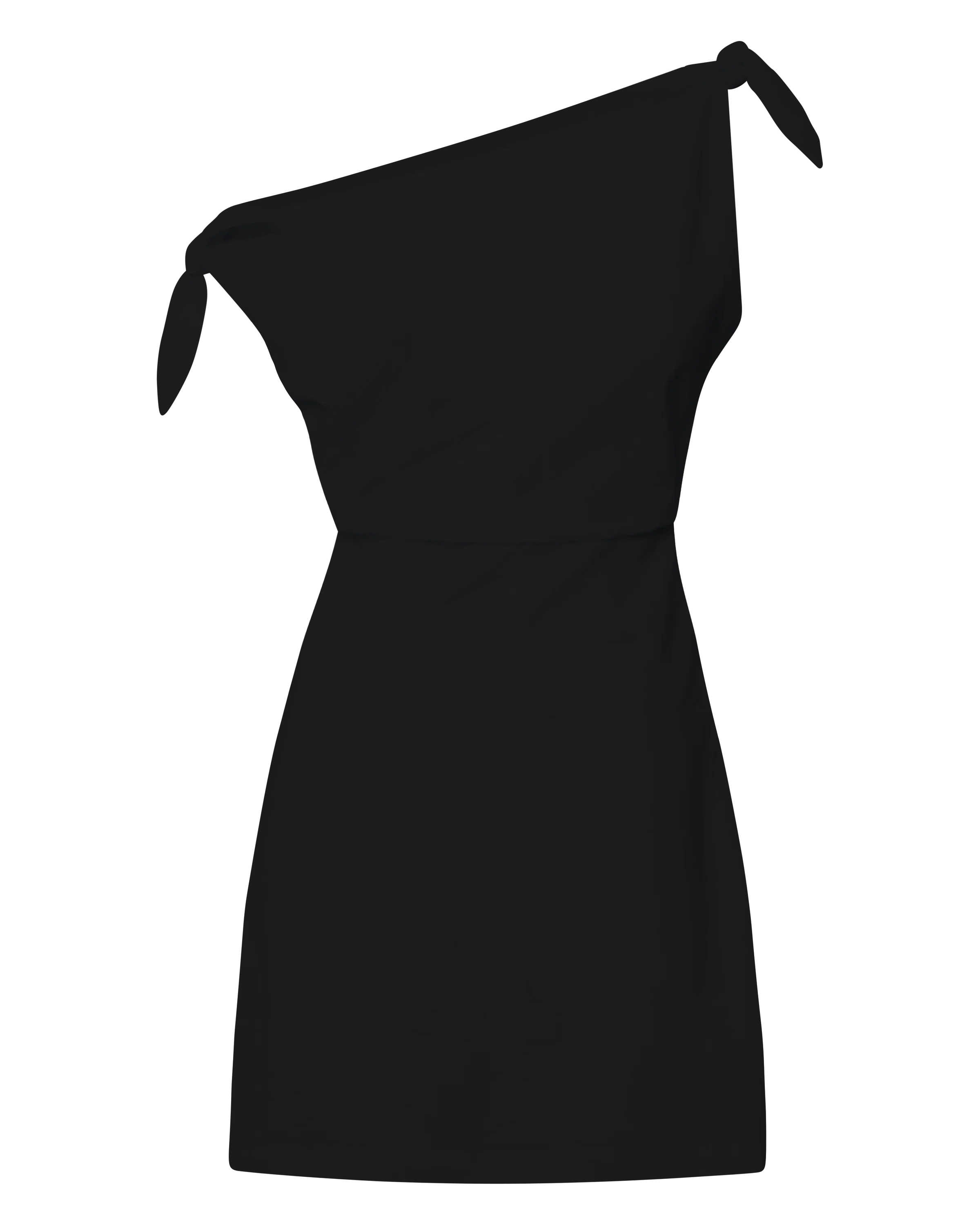 Jeofina Mini Dress - Off The Shoulder Linen Look Dress in Black - Image 10