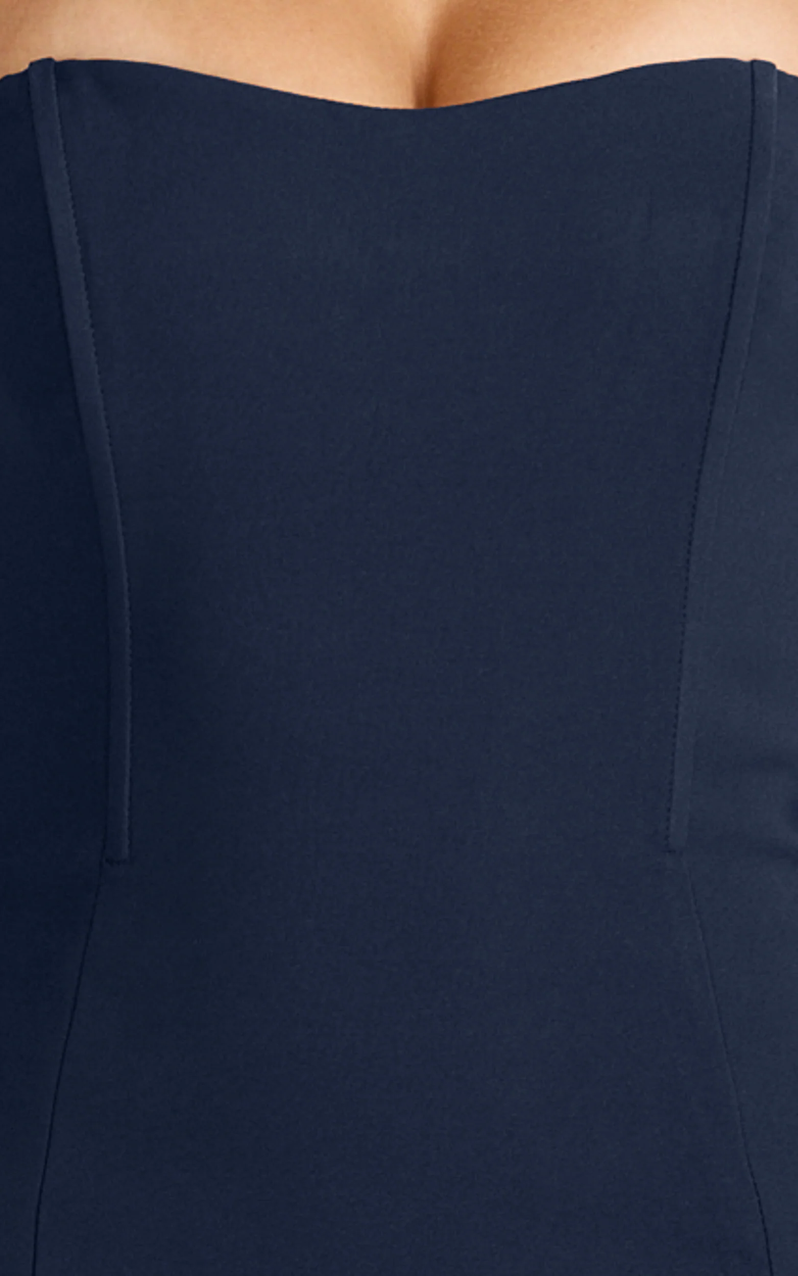 Jocelyn Maxi Dress - Strapless Ruched Fit And Flare Dress in Navy - Image 8