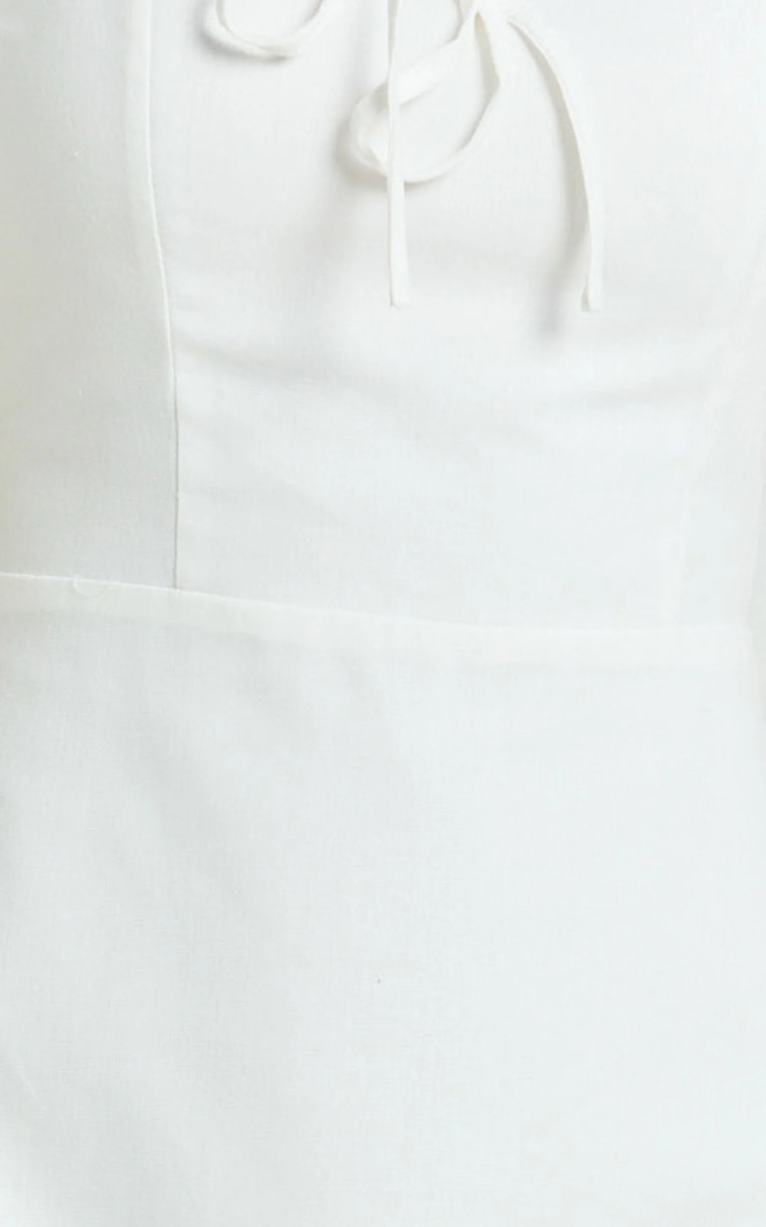Jules Mini Dress - Puff Sleeve Square Neck Fit And Flare Dress in White - Image 7