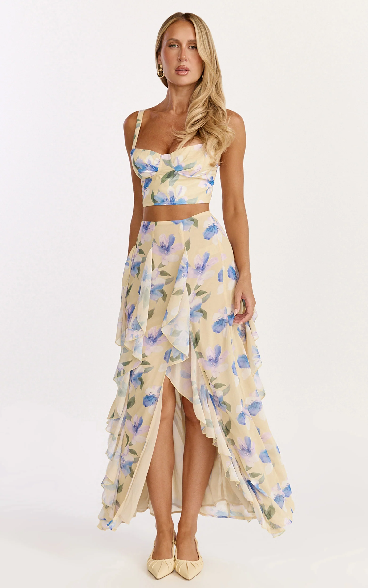 Juliette Maxi Skirt - Ruffle Skirt in Femme Floral Print - Image 2