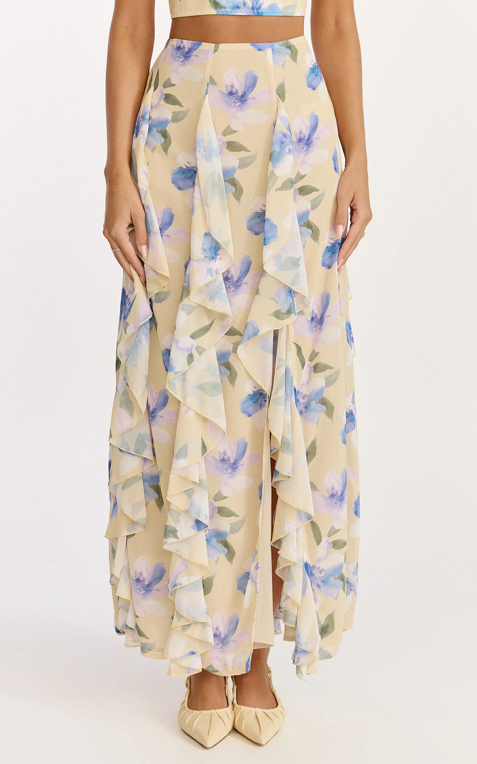 Juliette Maxi Skirt - Ruffle Skirt in Femme Floral Print - Image 4