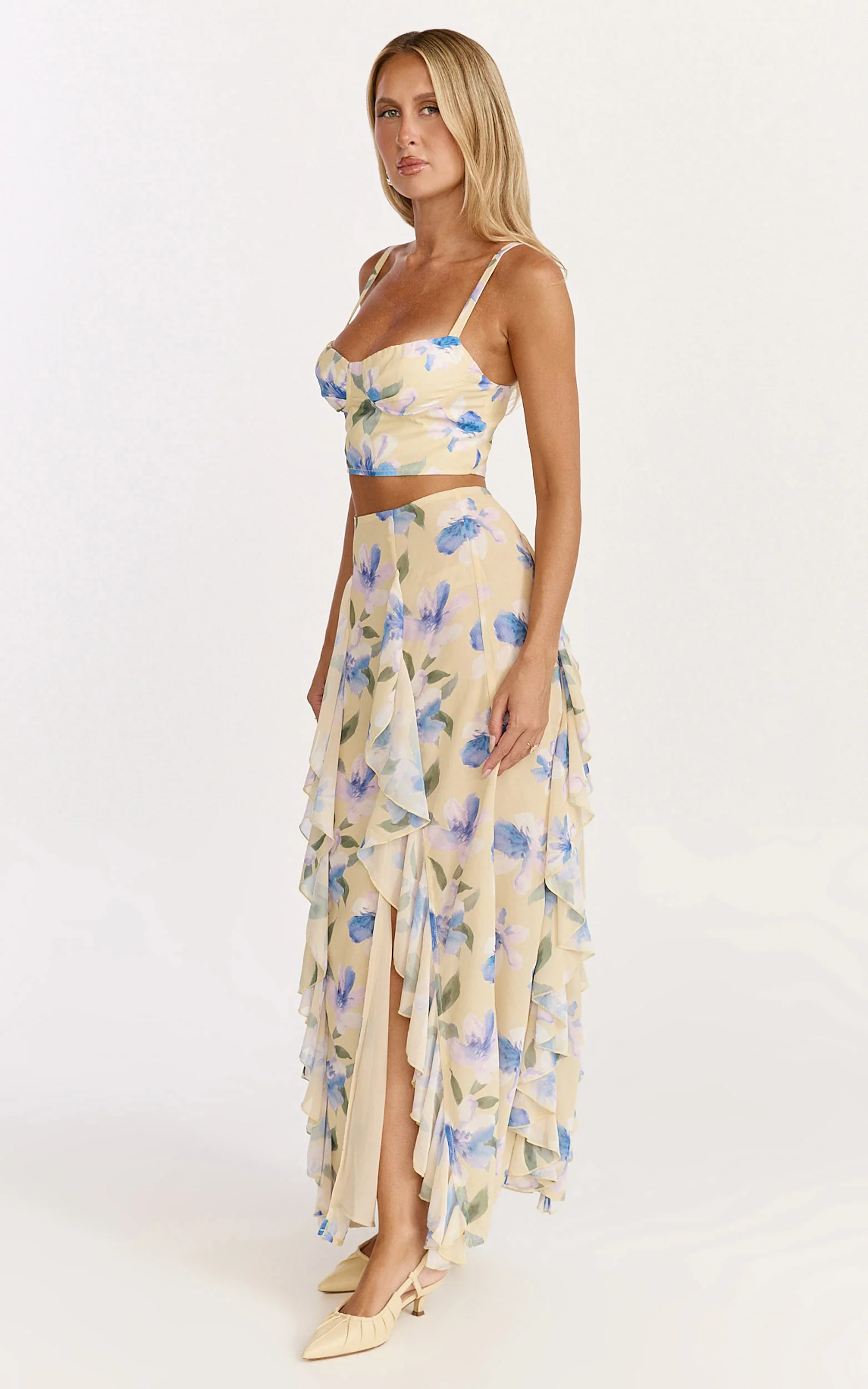 Juliette Maxi Skirt - Ruffle Skirt in Femme Floral Print - Image 5