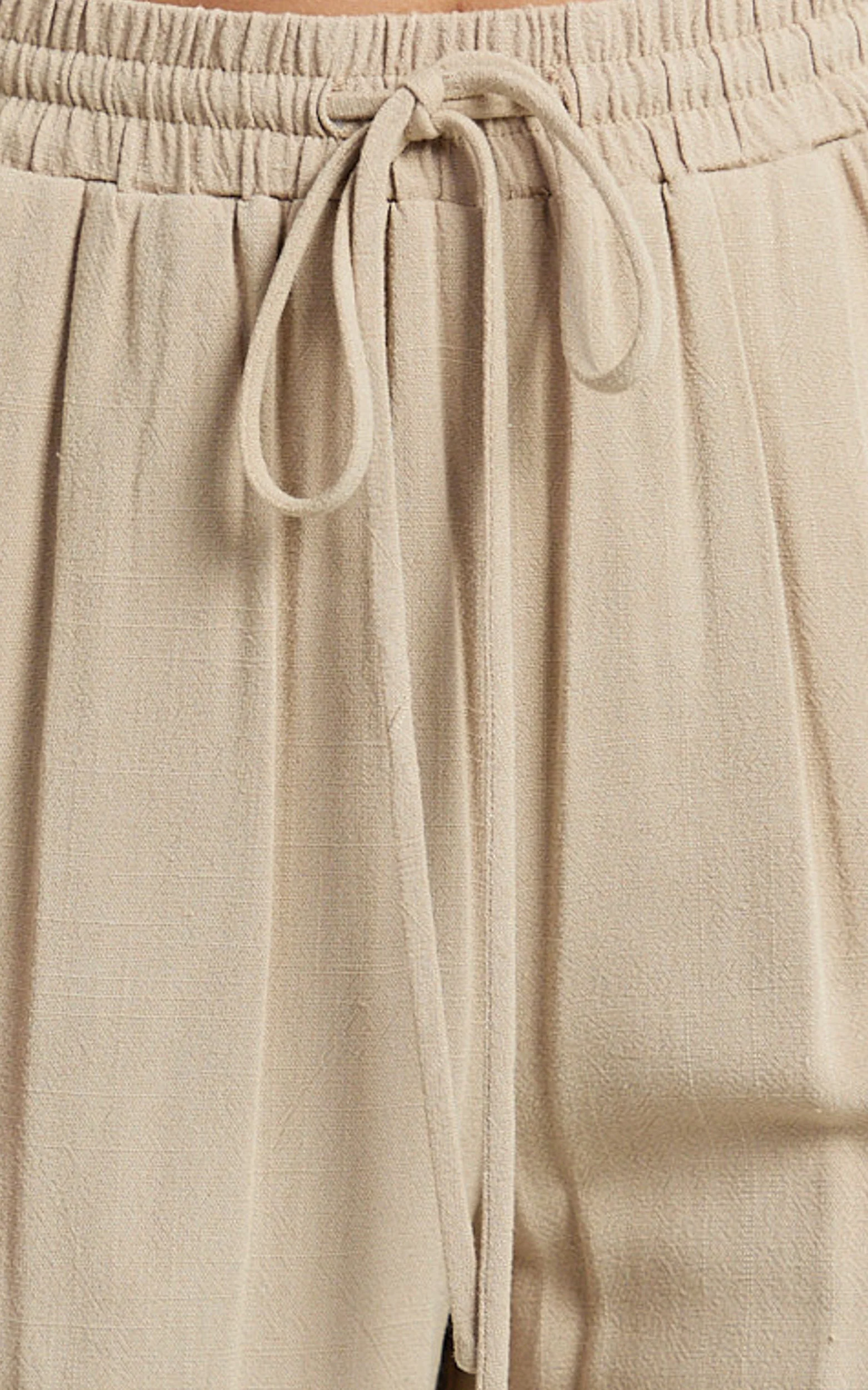 Kala Pants - Mid Waisted Relaxed Elastic Waist Pants in Sand - Image 7