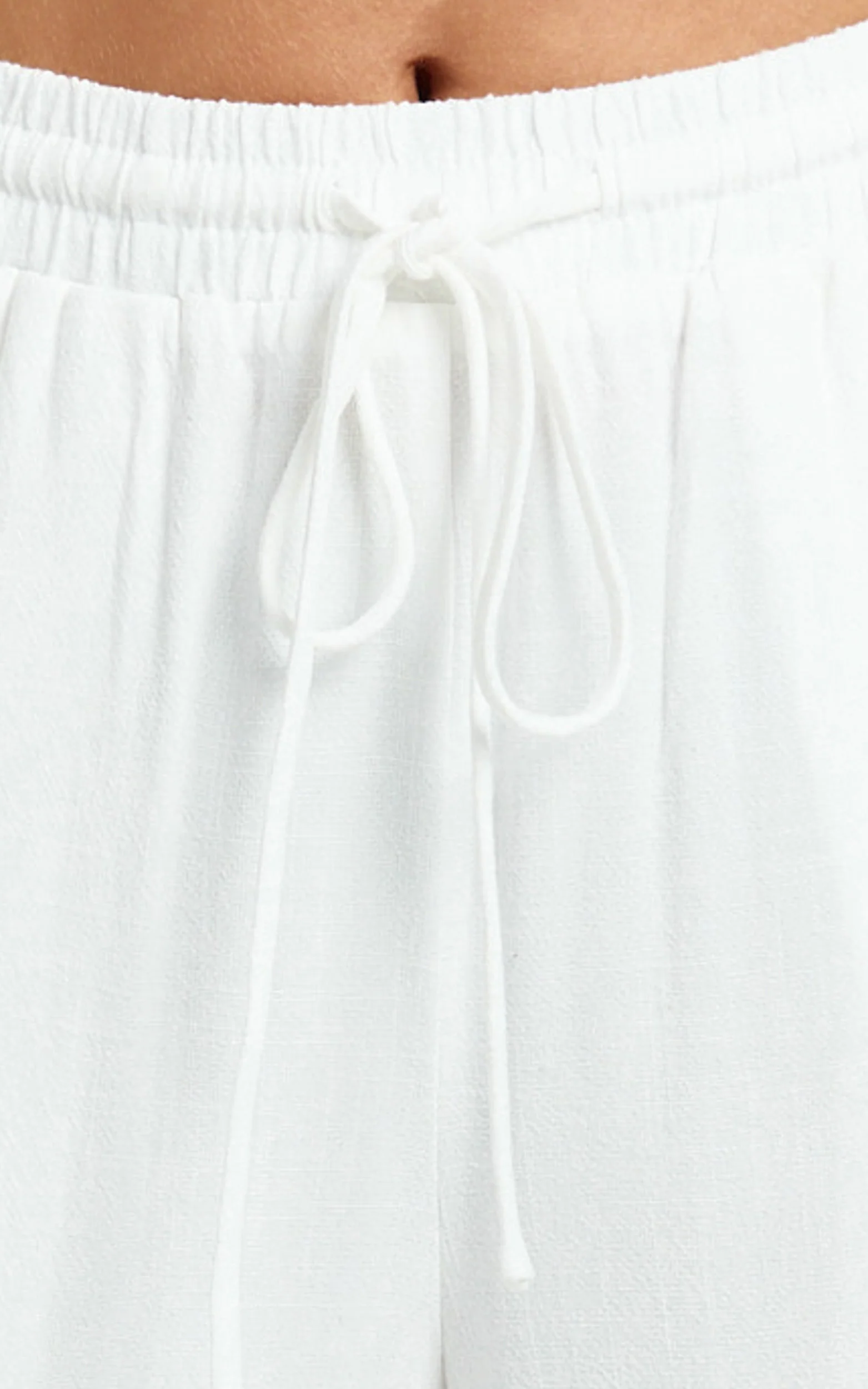 Kala Pants - Mid Waisted Relaxed Elastic Waist Pants in White - Image 9