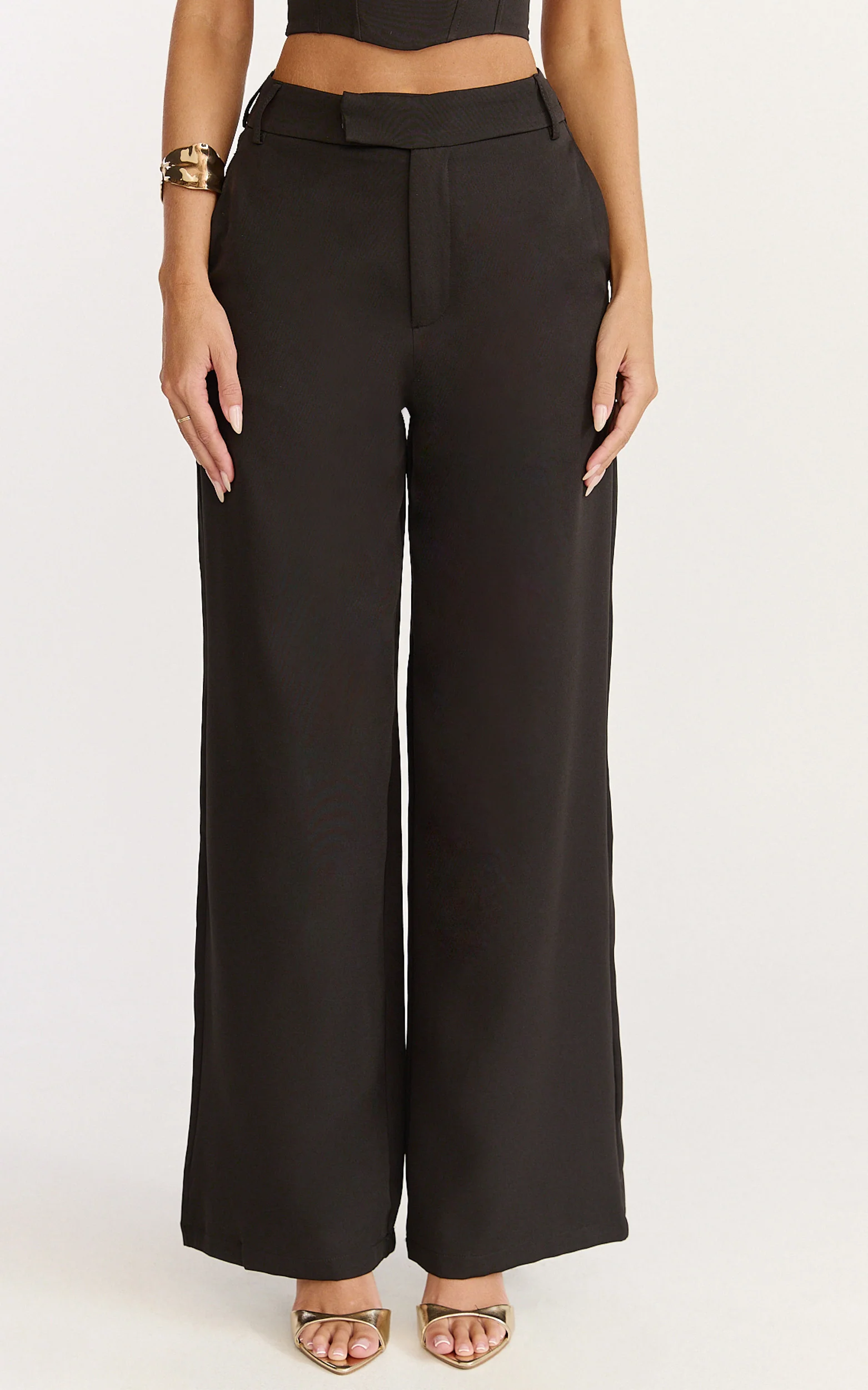 Karina Pants - High Waist Wide Leg Pants in Black - Image 2
