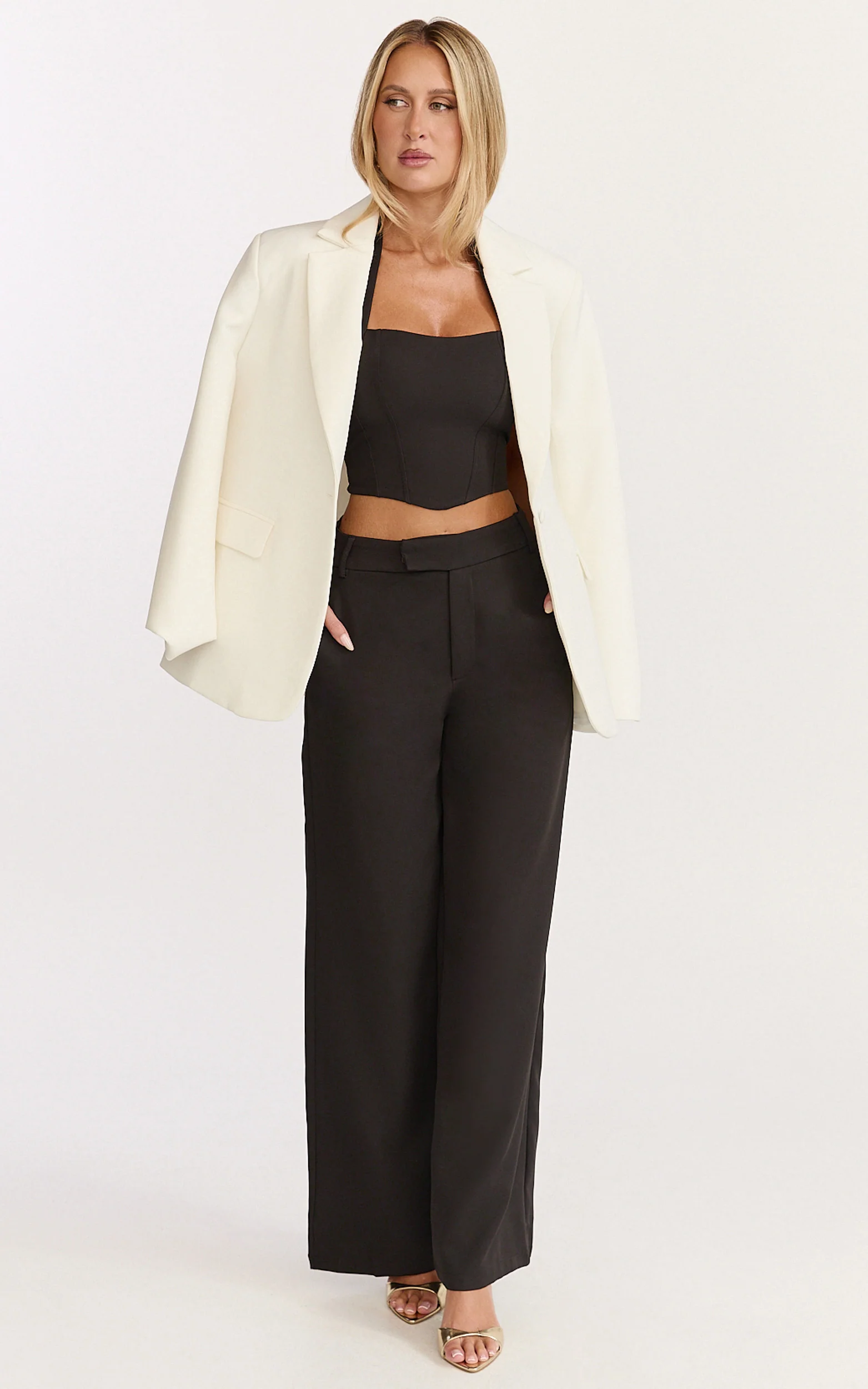 Karina Pants - High Waist Wide Leg Pants in Black - Image 3