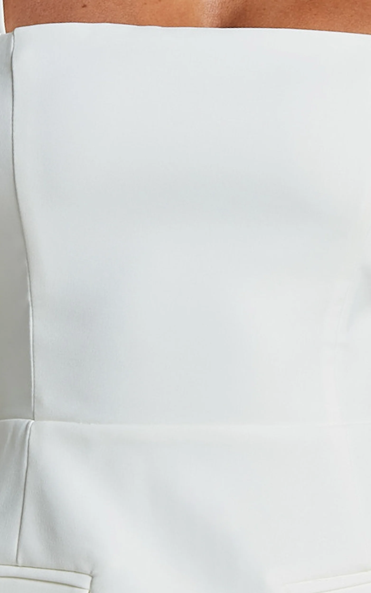 Katia Mini Dress - Strappy Corset A Line Dress in White - Image 11
