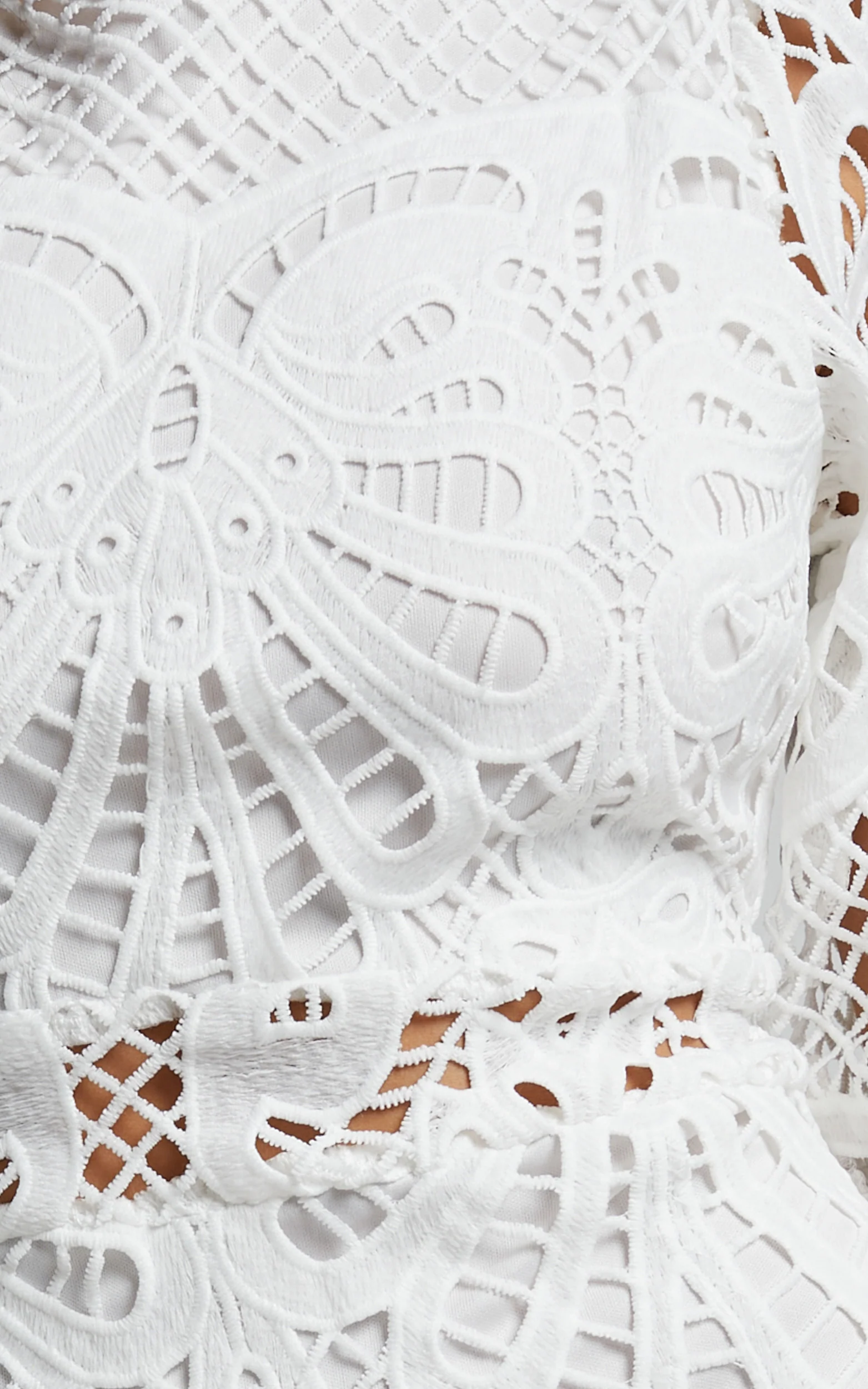Kiss Me Now Mini Dress - Long Puff Sleeve Dress in White Lace - Image 8