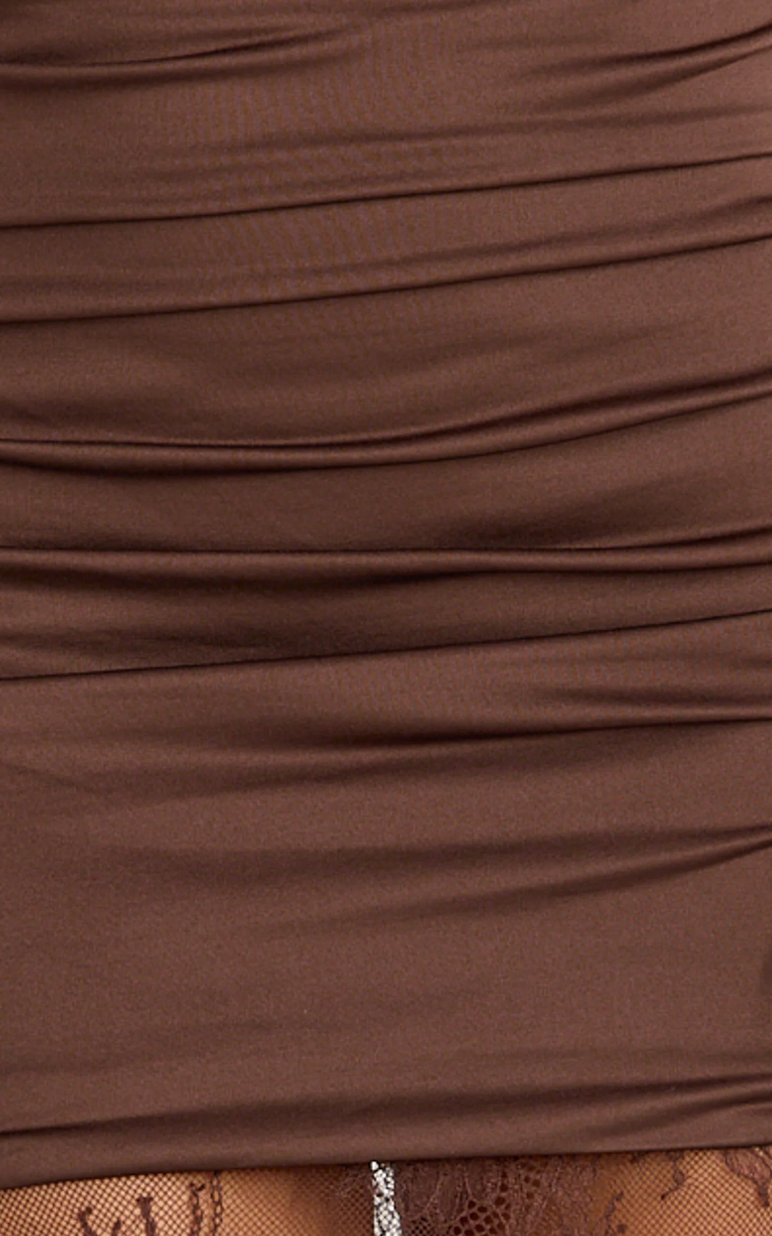 Lara Maxi Dress - One Shoulder Lace Contrast Dress in Chocolate - Image 6
