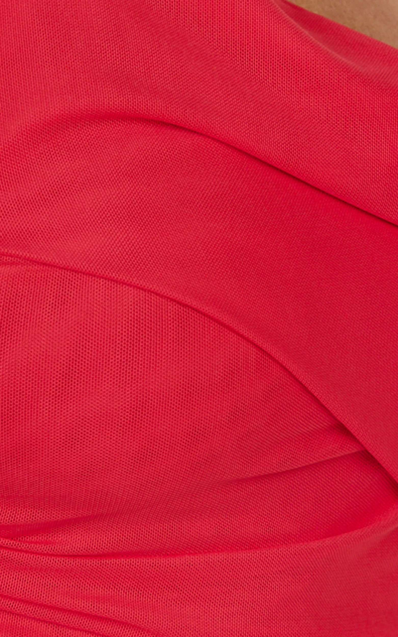 Larson Maxi Dress - Asymmetric Tie Neck Column Dress in Red - Image 5