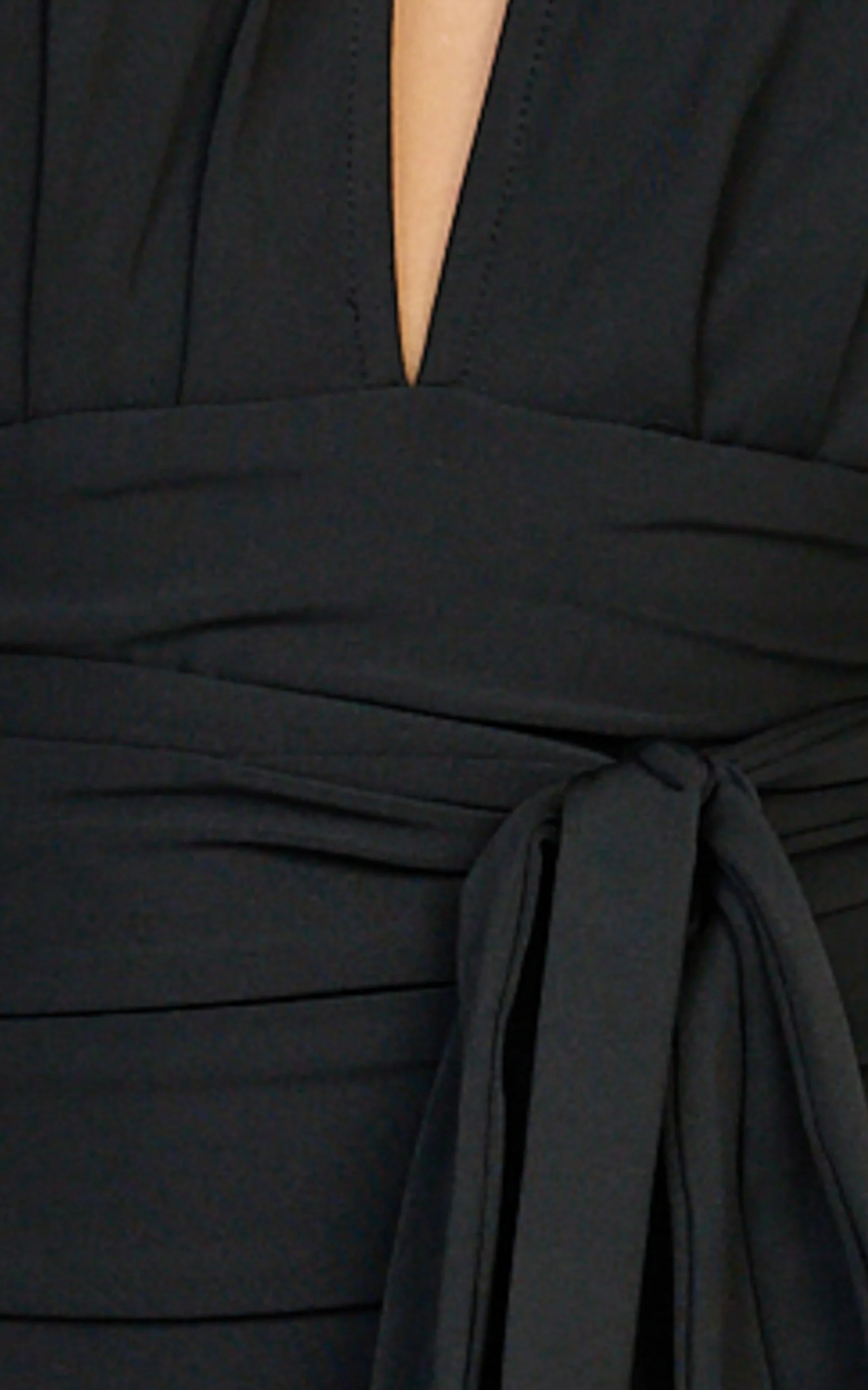 Liana Maxi Dress - Wide Sleeve Tie Waist Maxi Dress in Black - Image 6