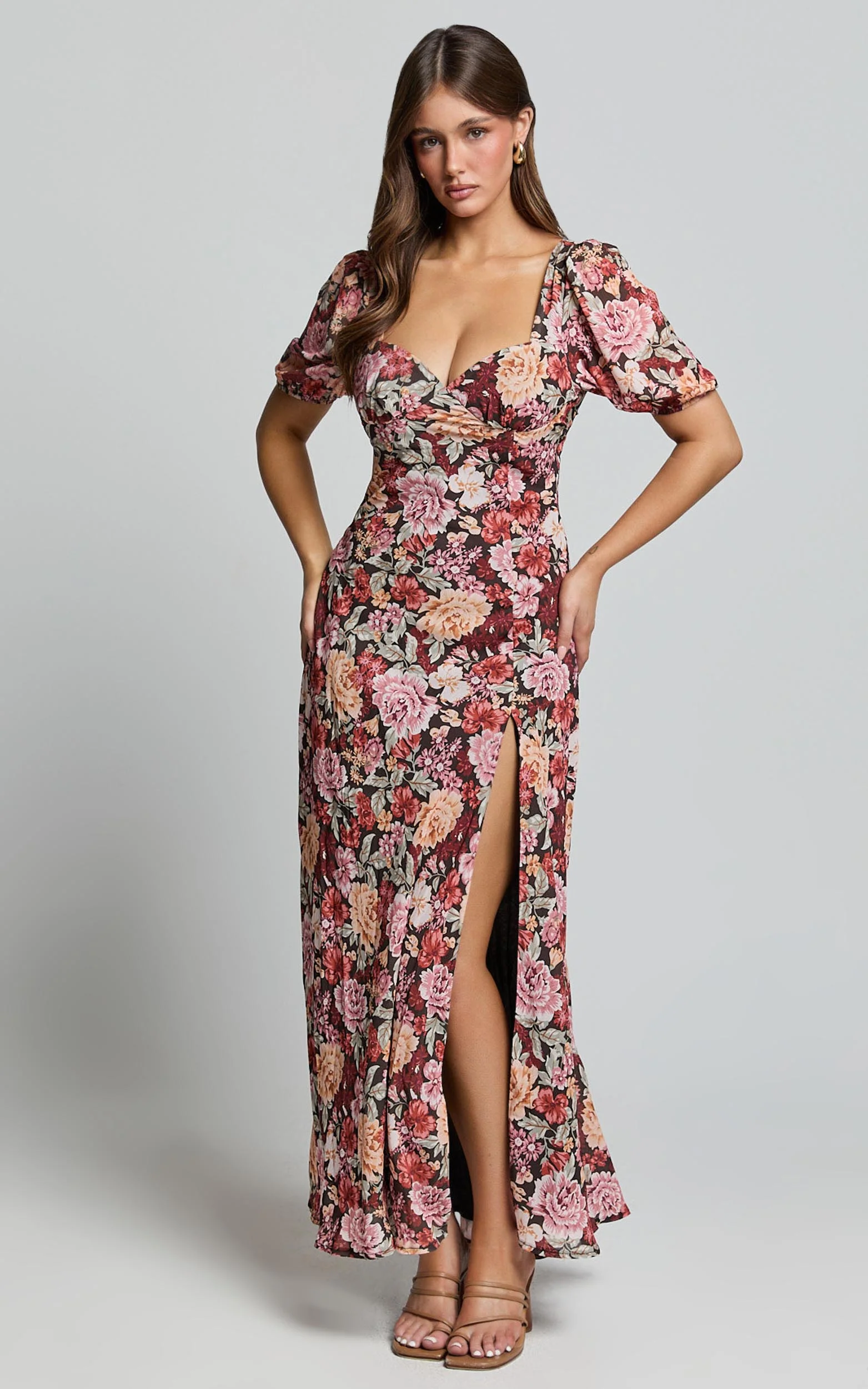 Lorie Maxi Dress - Short Sleeve Cut Out Tie Back Dress in Boheme Floral - Image 6