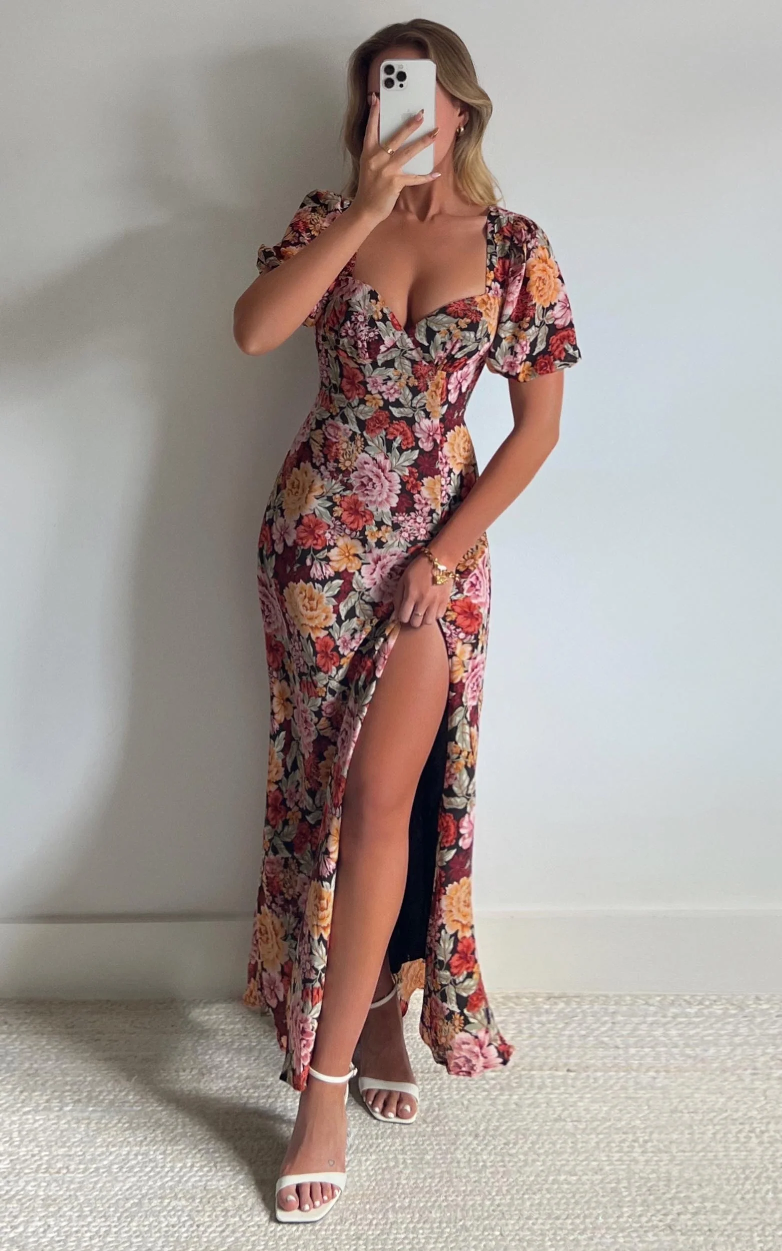 Lorie Maxi Dress - Short Sleeve Cut Out Tie Back Dress in Boheme Floral - Image 8