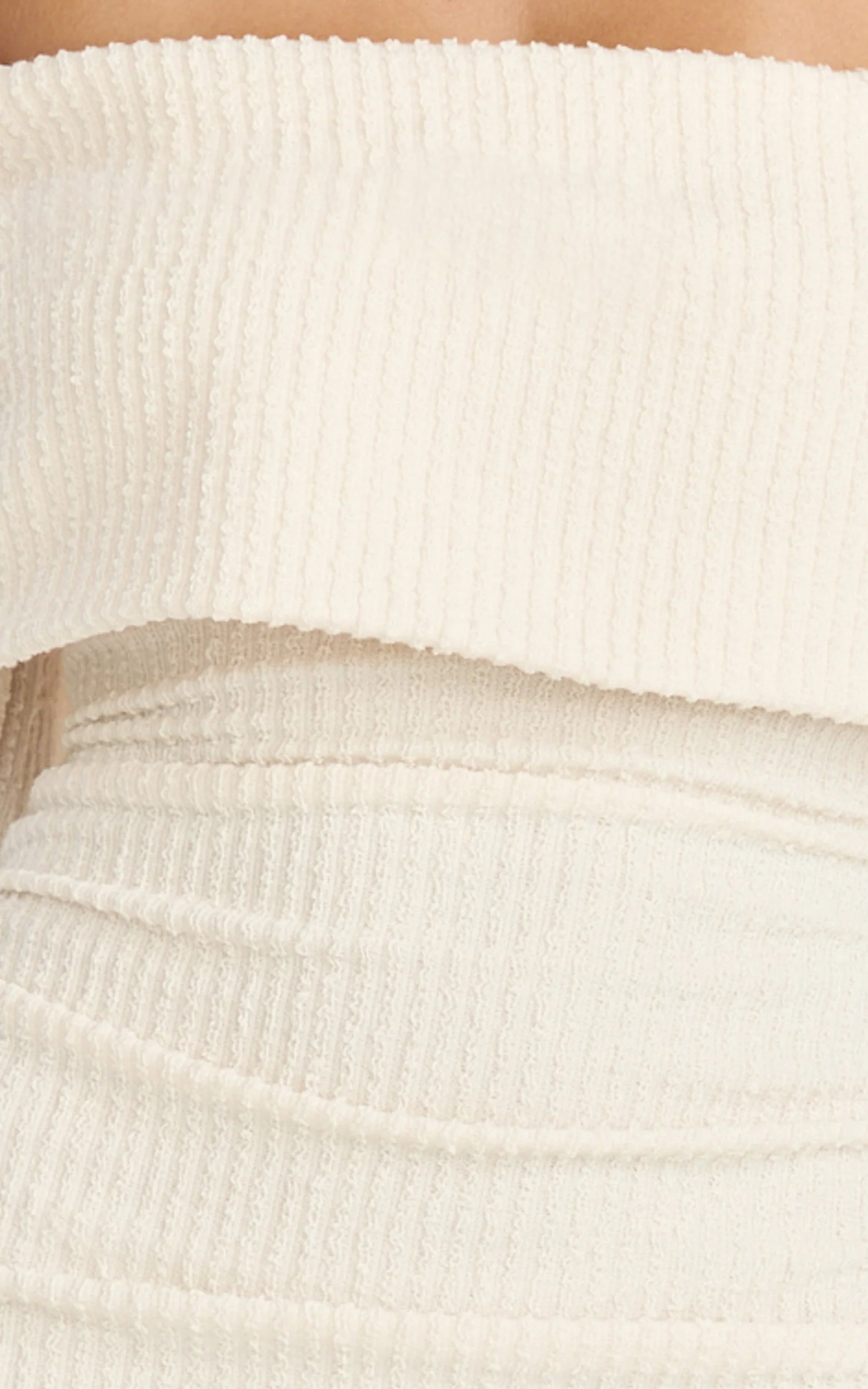 Maeve Mini Dress - Off Shoulder Long Sleeve Fit And Flare Mini Dress in Cream - Image 6