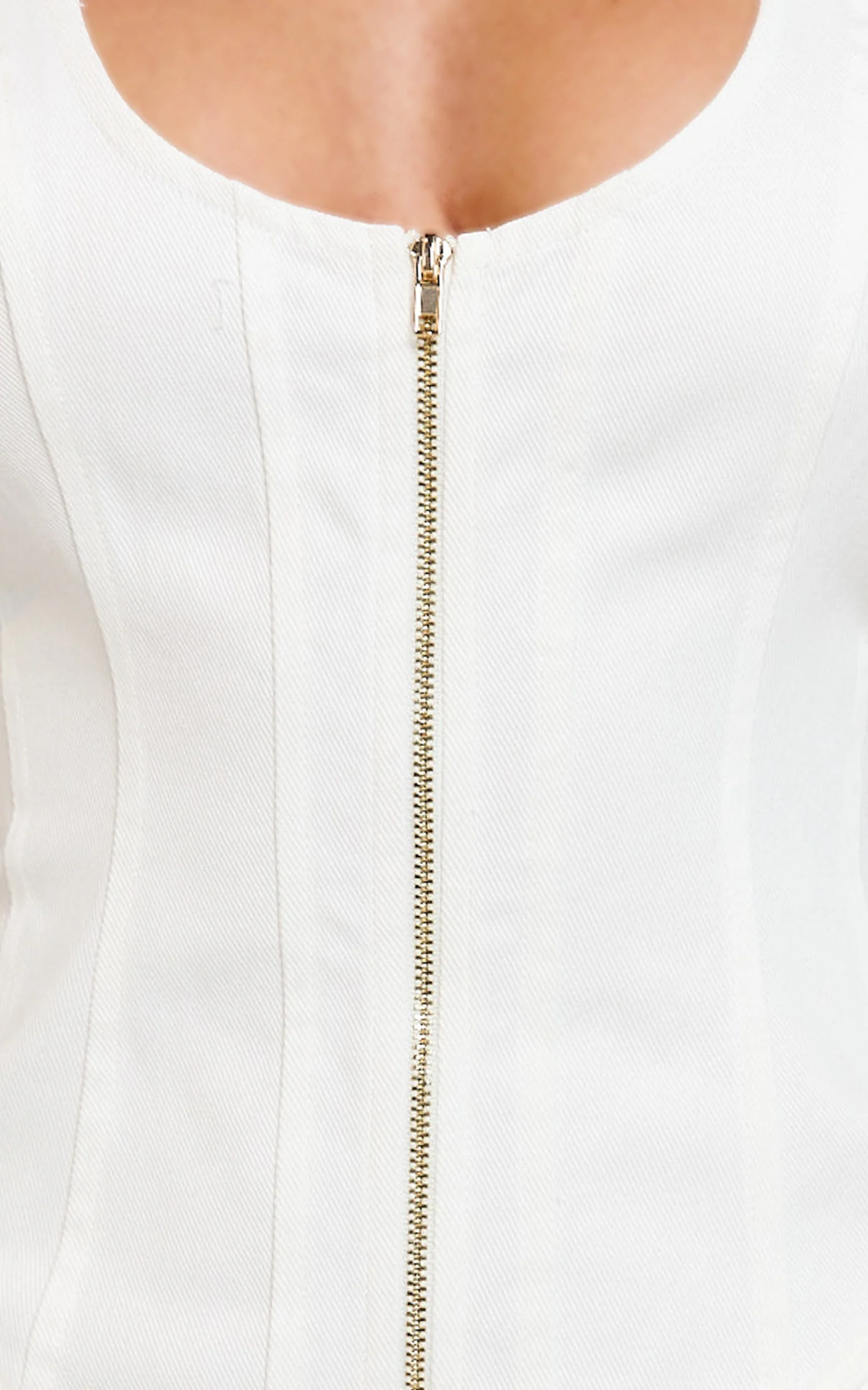 Maisy Midi Dress - Scoop Neck Racer Back Fitted Dress in White - Image 7