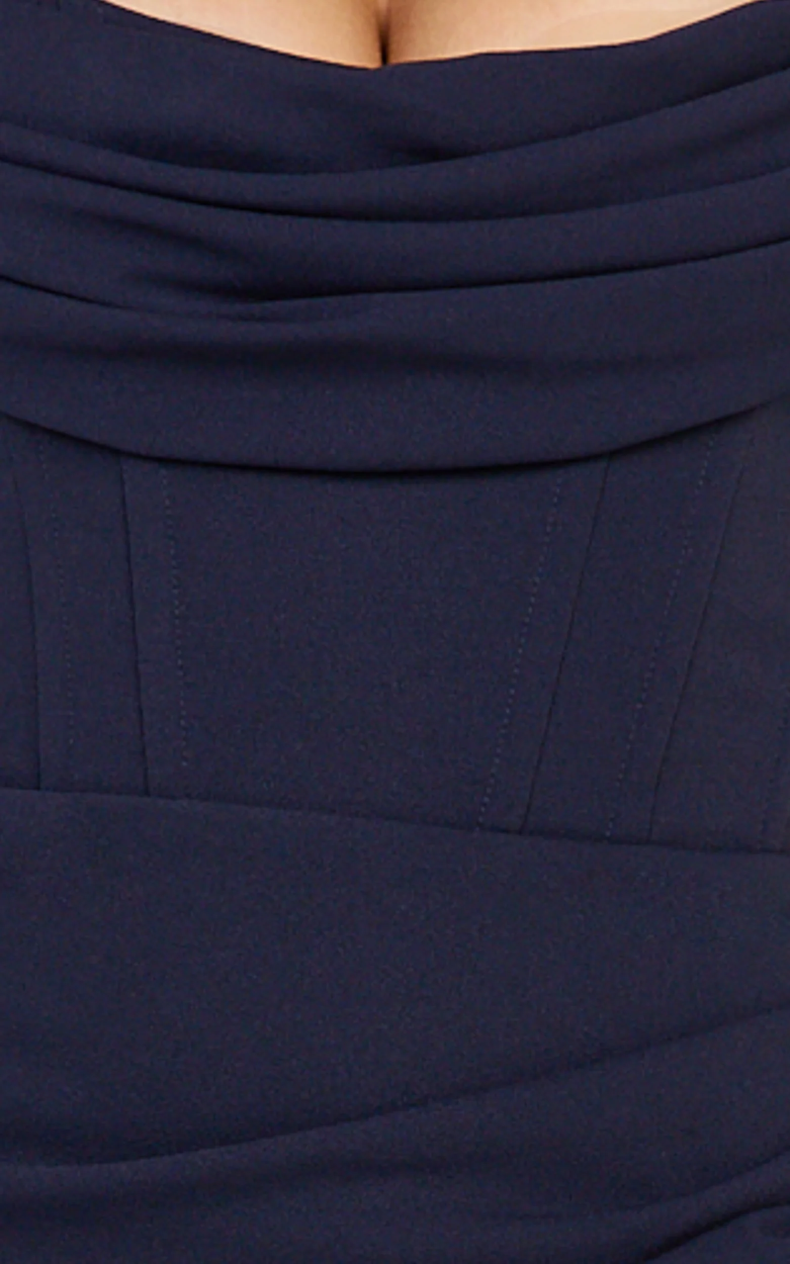 Marcel Maxi Dress - Off Shoulder Corset High Split Dress in Navy - Image 9
