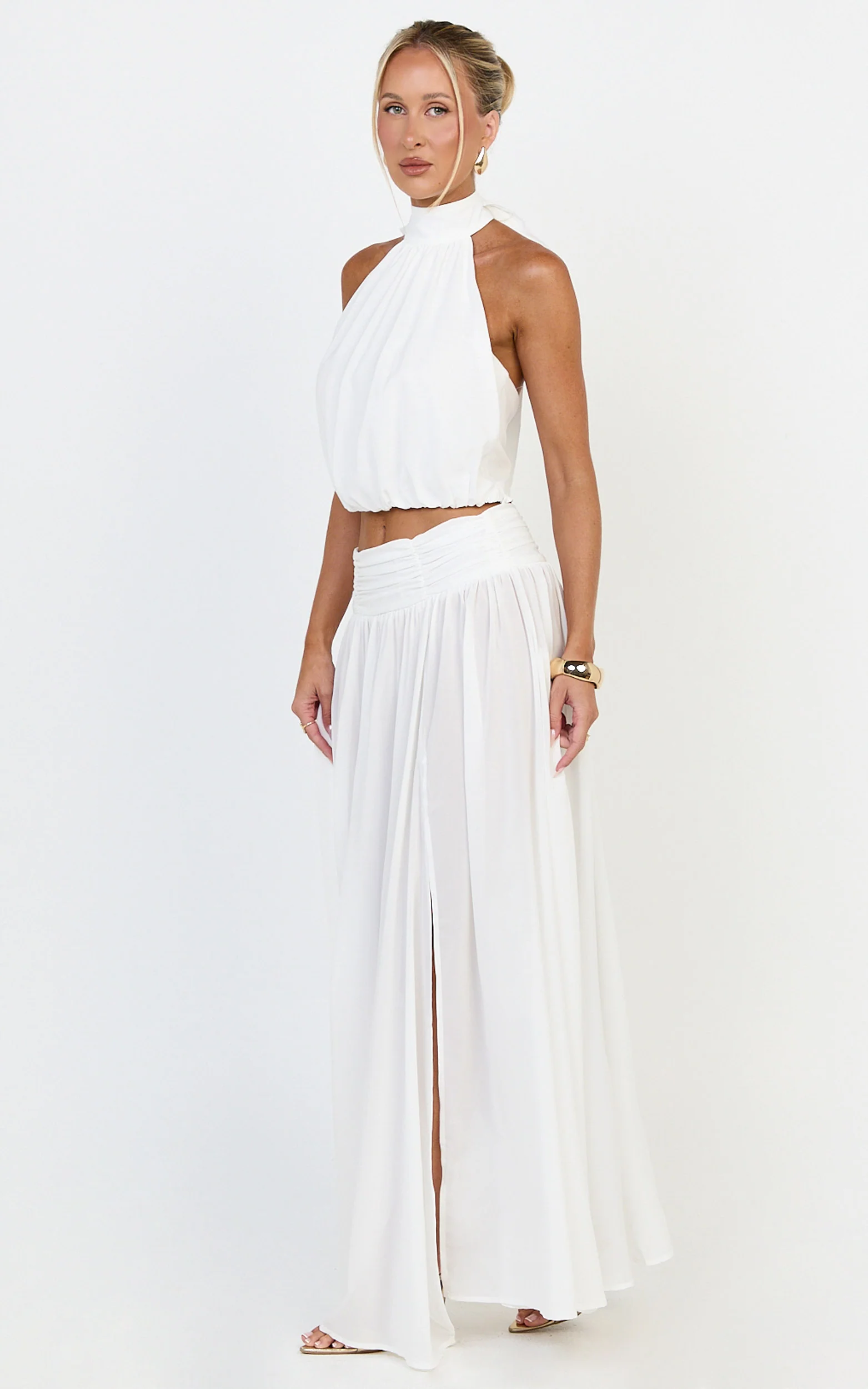 Melanie Top - Halter Neck Top in Cream - Image 5