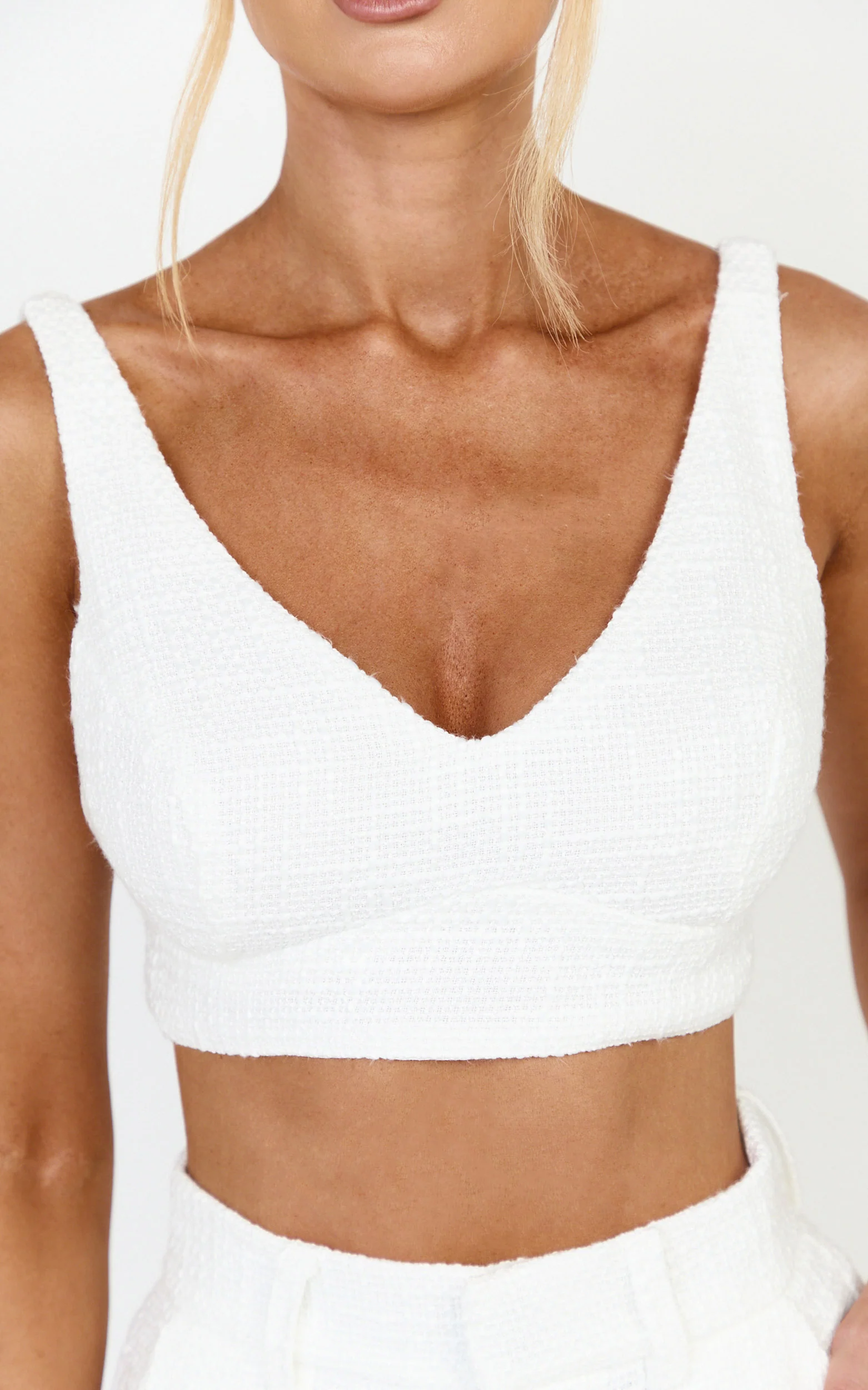 Melbourne Two Piece Set - Twill Two Piece Short Set in White - Image 5