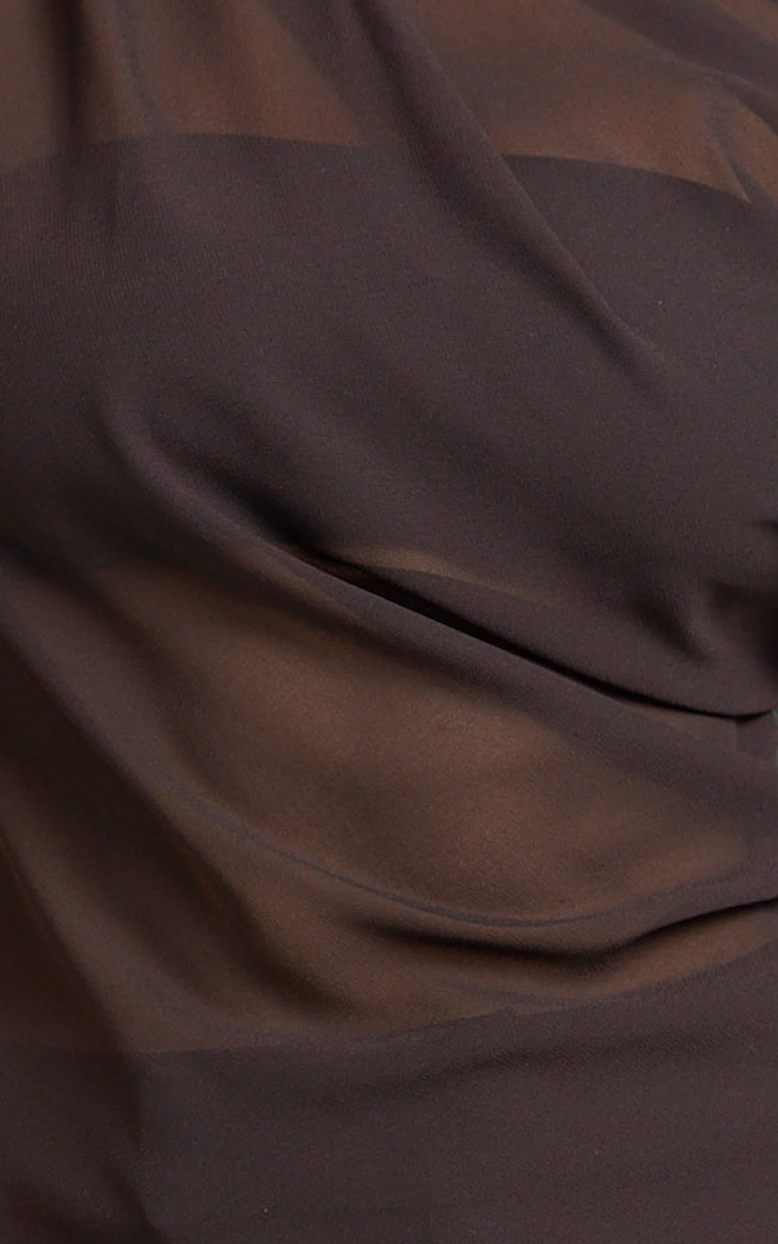 Milla Top - Georgette Asymmetric Draped Top in Chocolate - Image 9