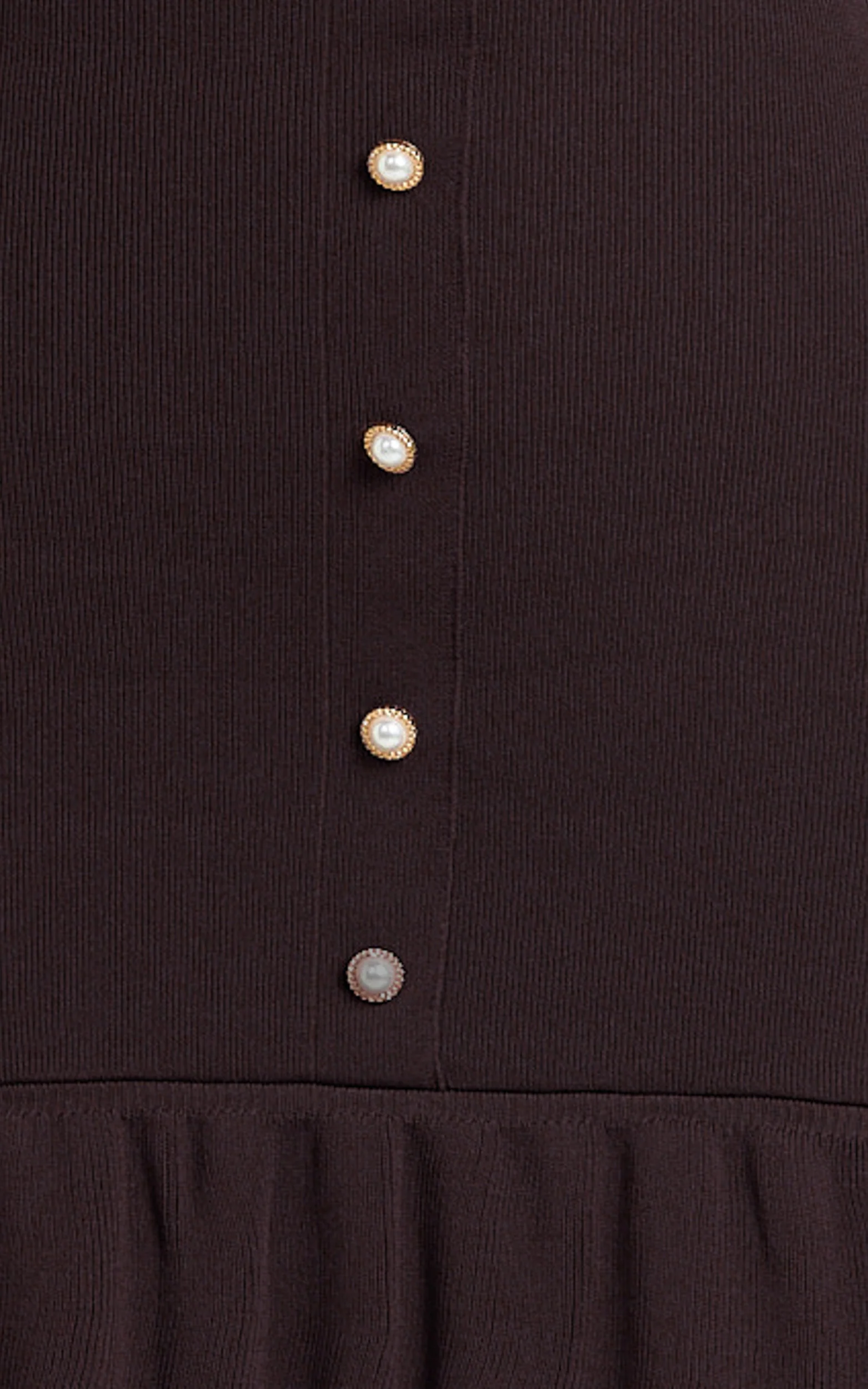Mischa Mini Dress - Collared Short Sleeve Fit And Flare Knitted Dress in Dark Chocolate - Image 7