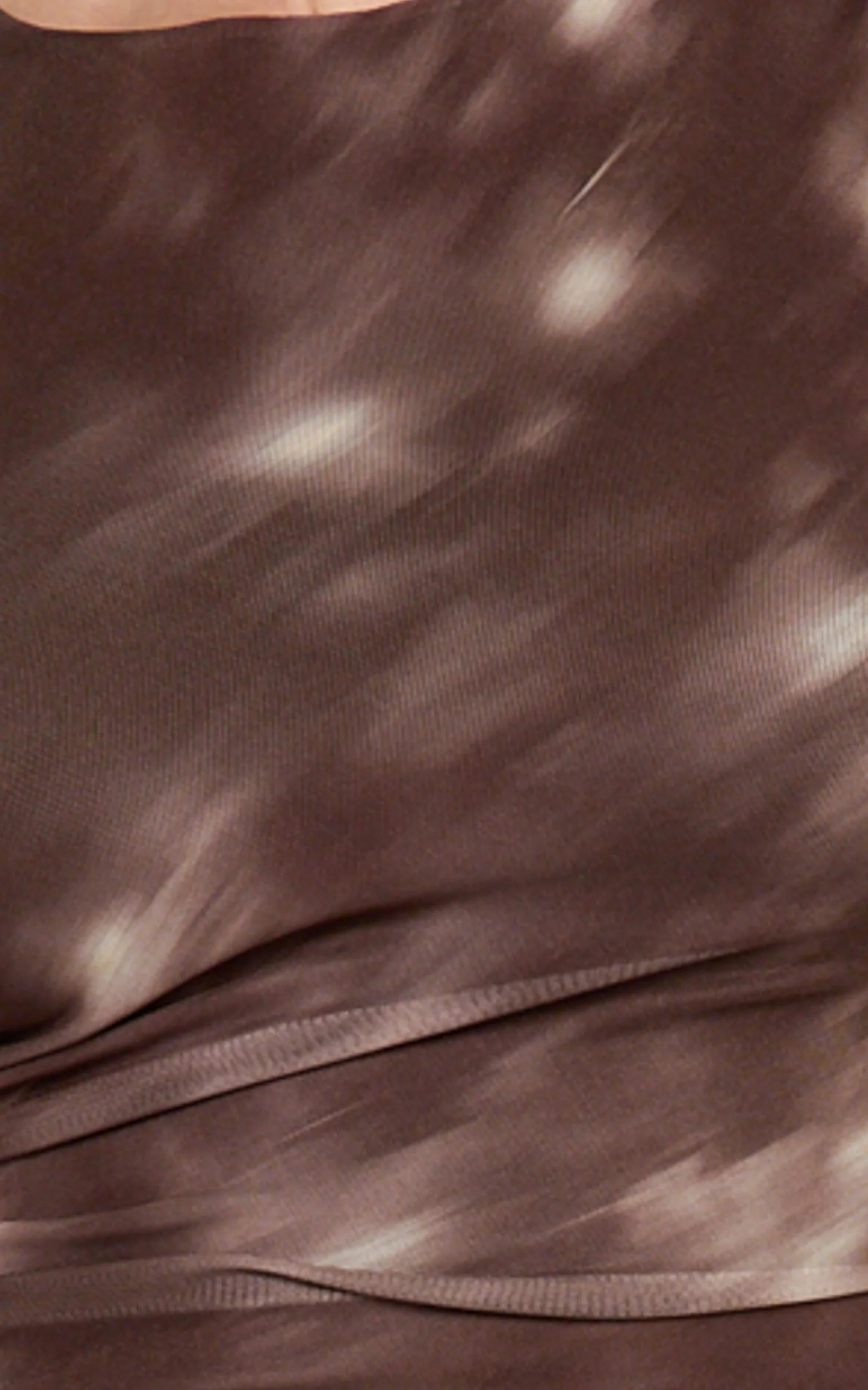 Nica Mini Dress - Mesh Boat Neck Dress in Chocolate Blurred Print - Image 6