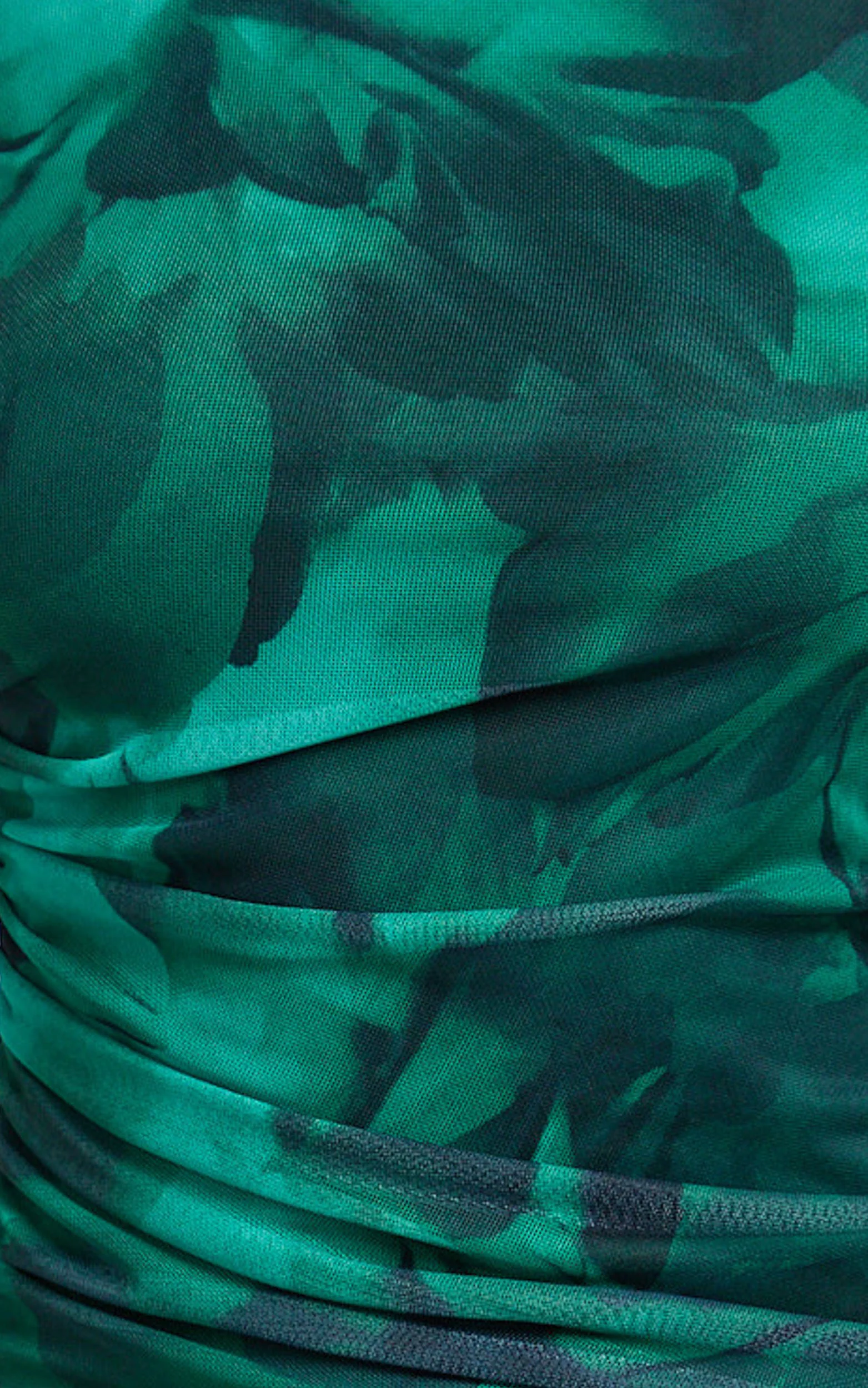 Nica Mini Dress - Mesh Boat Neck Dress in Green - Image 7