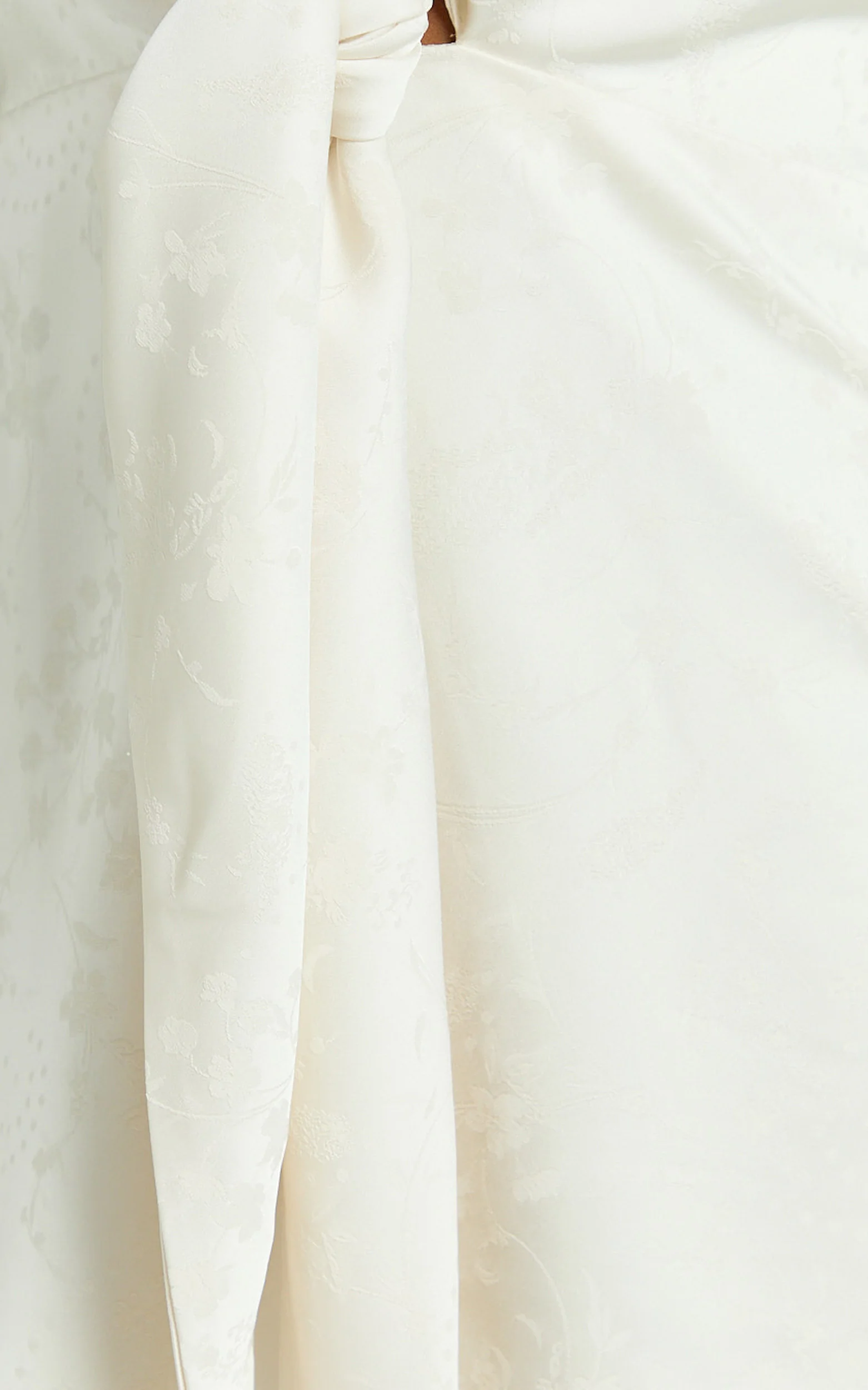 Paola Mini Dress - Tie Front Collared Skirt Dress in Off White - Image 7