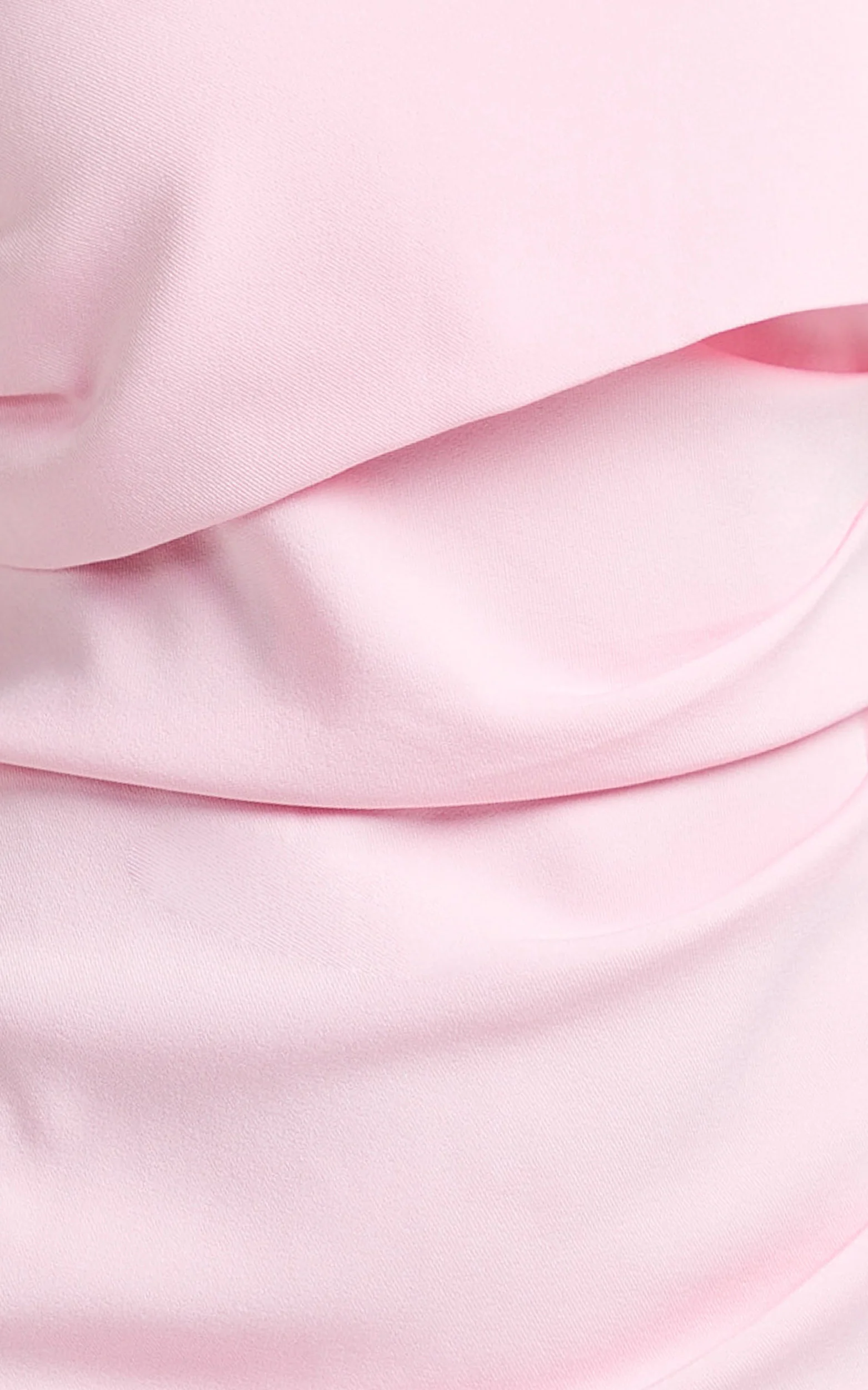 Pearce Maxi Dress - Gathered One Sleeve Bodycon Dress in Pale Pink - Image 7