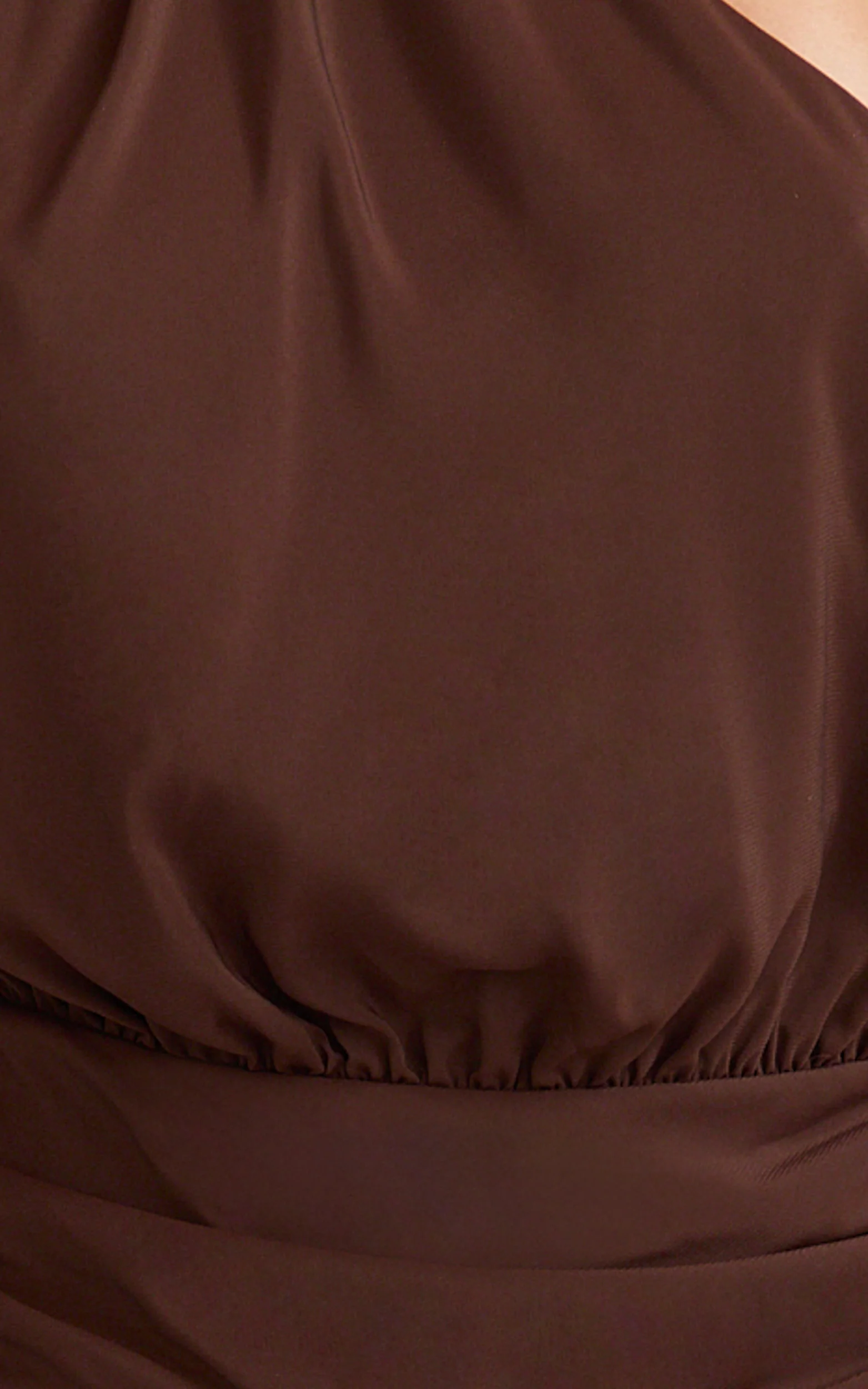 Penelope Mini Dress - Scarf Neck Backless Dress in Chocolate - Image 6