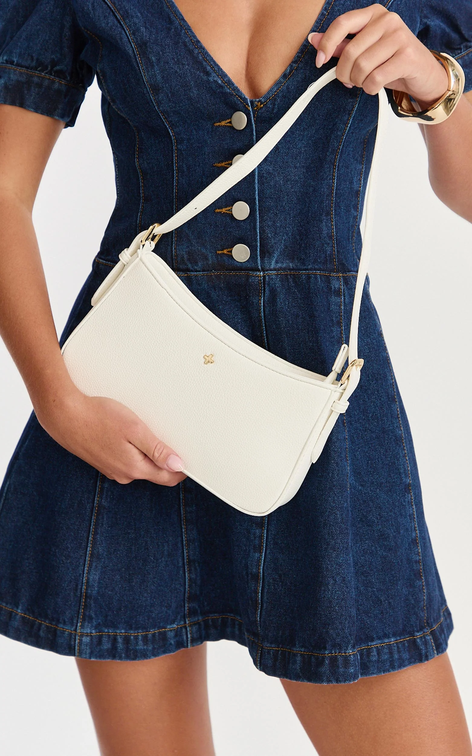 Peta and Jain - Lilu Shoulder Bag in White Pebble - Image 2