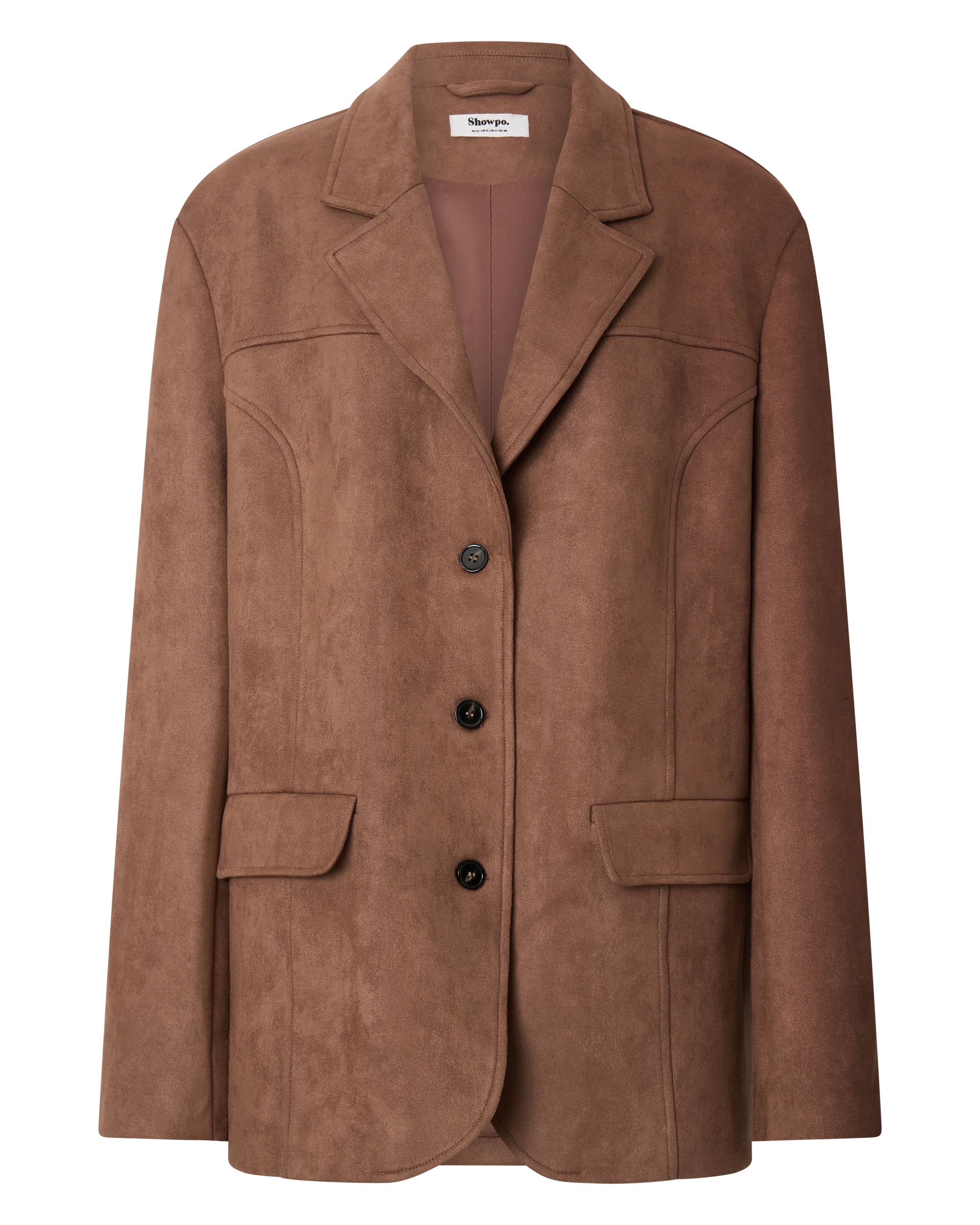 Priscilla Jacket - Faux Suede Relaxed Fit Jacket in Brown Tan - Image 12