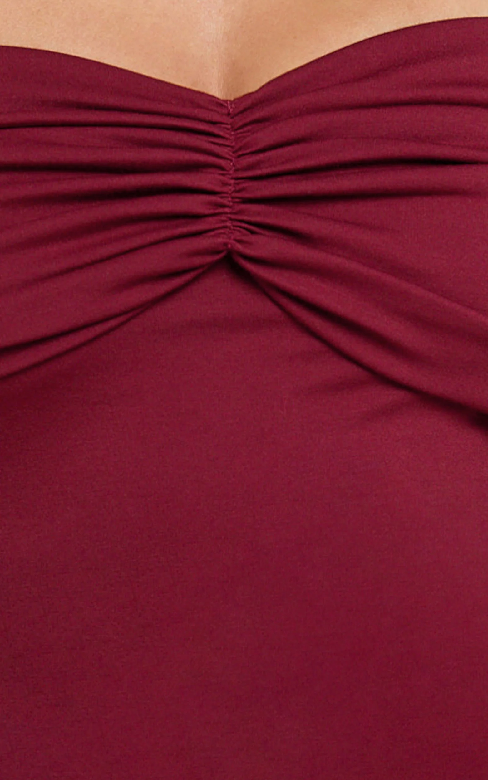 Rani Maxi Dress - Off Shoulder Long Sleeve Bodycon Dress in Wine - Image 8