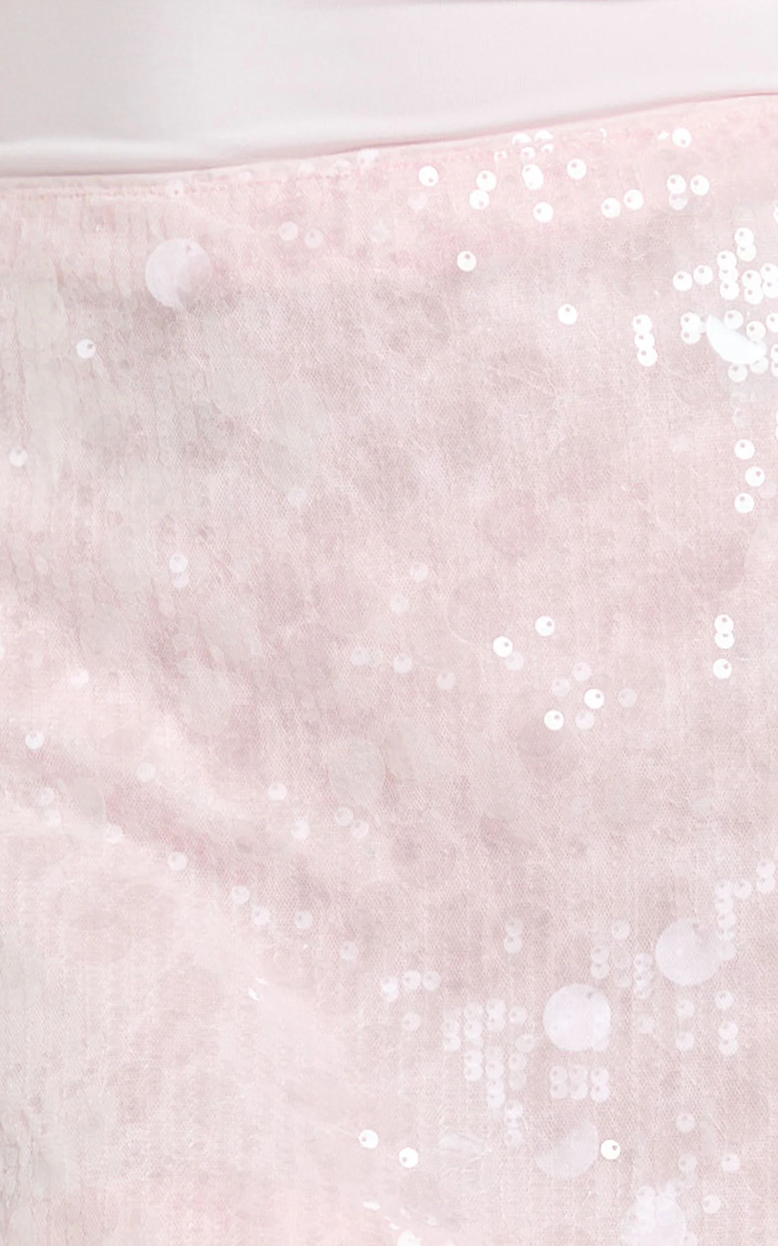 Rhonda Mini Skirt - Low Rise Sequin Skirt in Baby Pink - Image 7