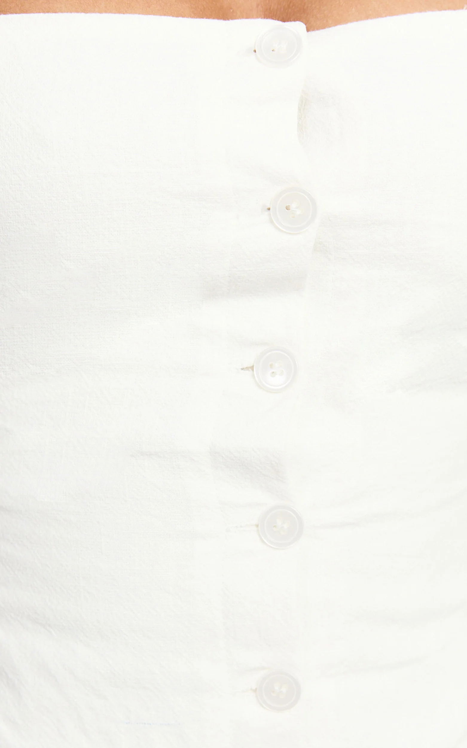 Ricki Mini Dress - Linen Halter Neck Shift Dress in White - Image 9