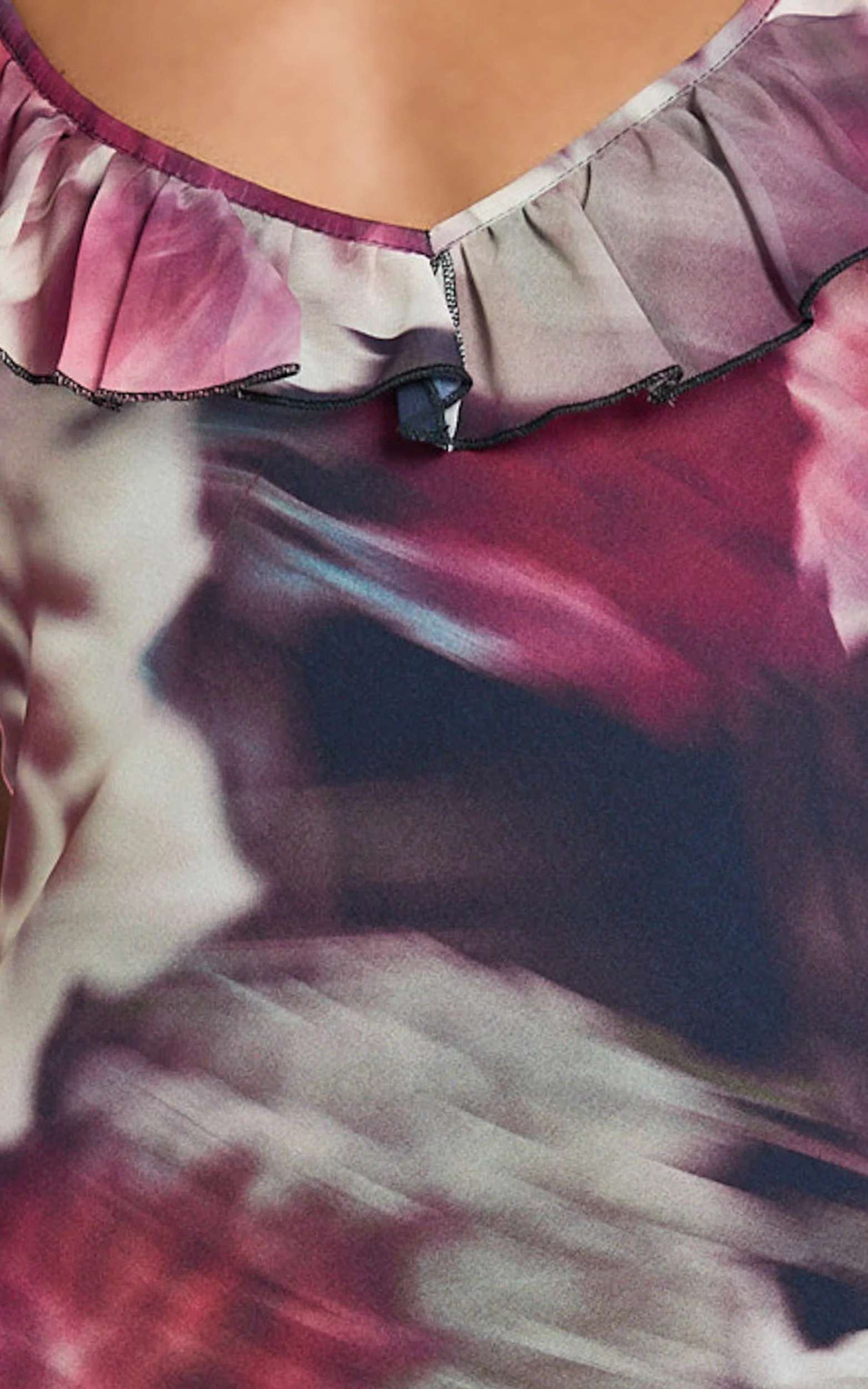 Riley Maxi Dress - Asymmetric Ruffle Detail Maxi Dress in Mariache Rose - Image 9