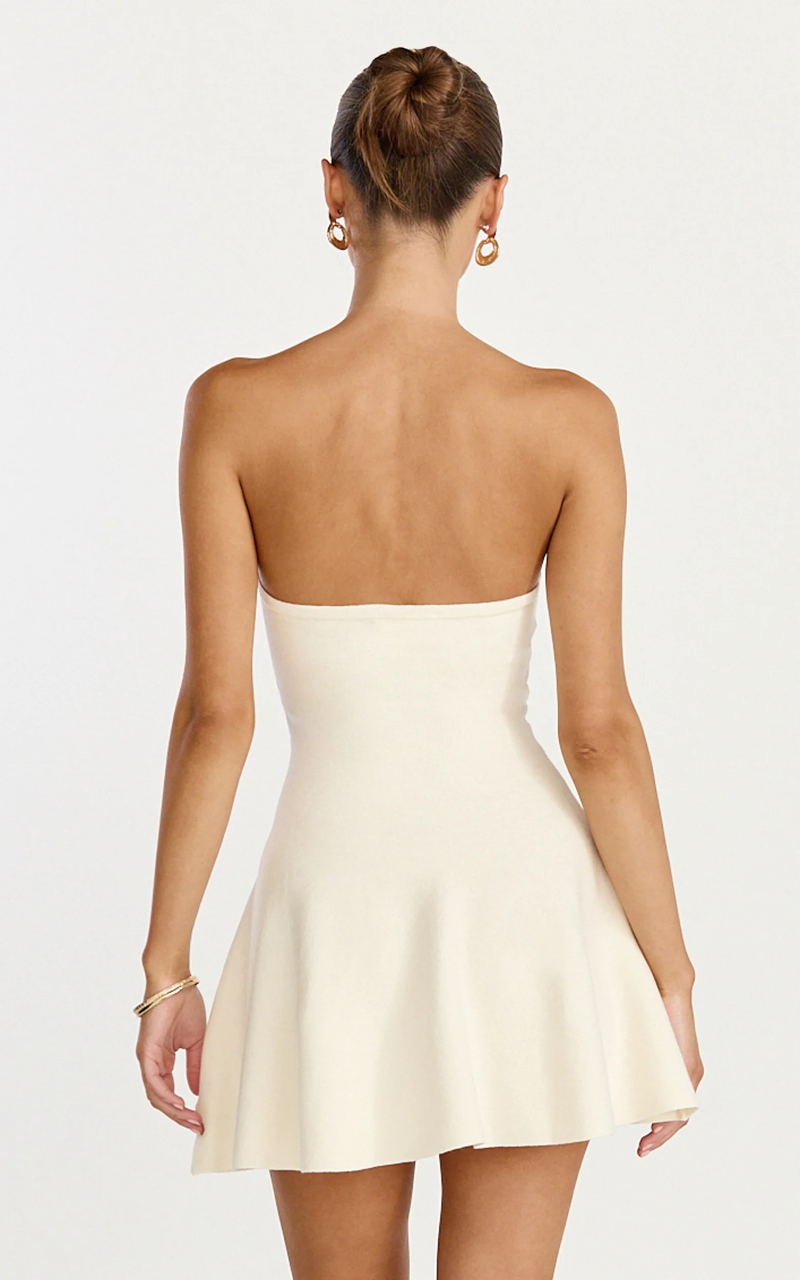 Roselisse Mini Dress - Strapless Sweetheart Fit & Flare Mini Dress in Cream - Image 5