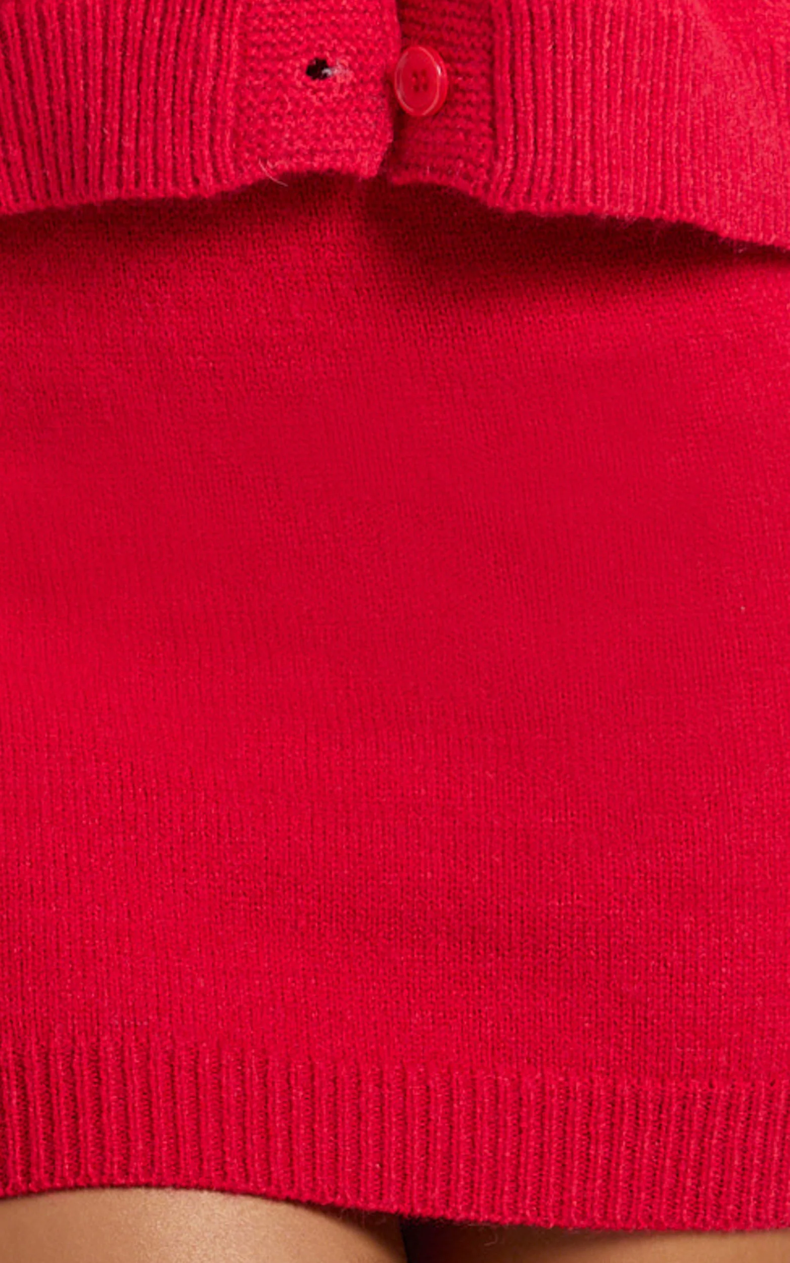 Rowena Mini Skirt - Knit Skirt in Red - Image 7