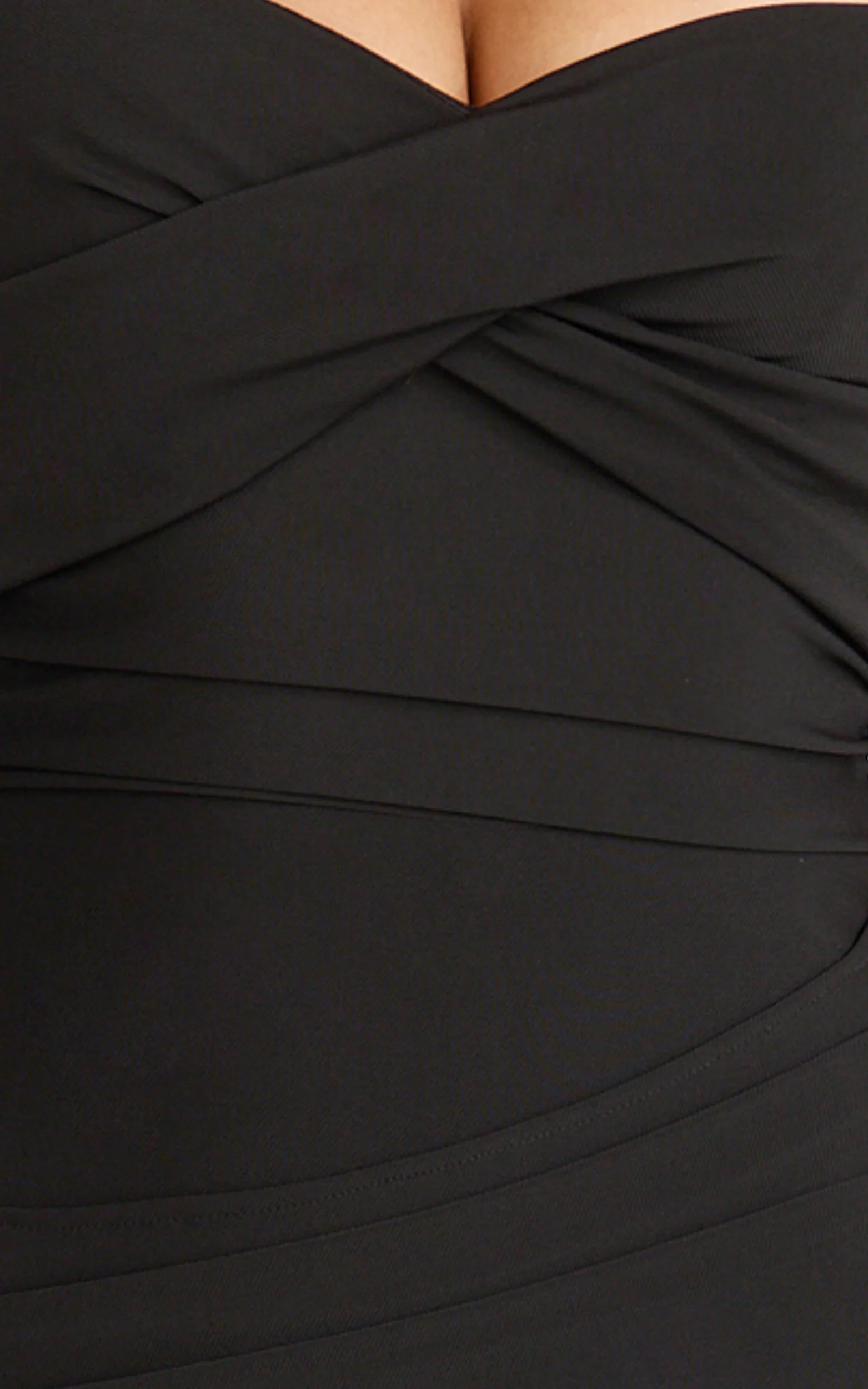 Roxanne Maxi Dress - Sweetheart Neck Gathered Bodycon Dress in Black - Image 6