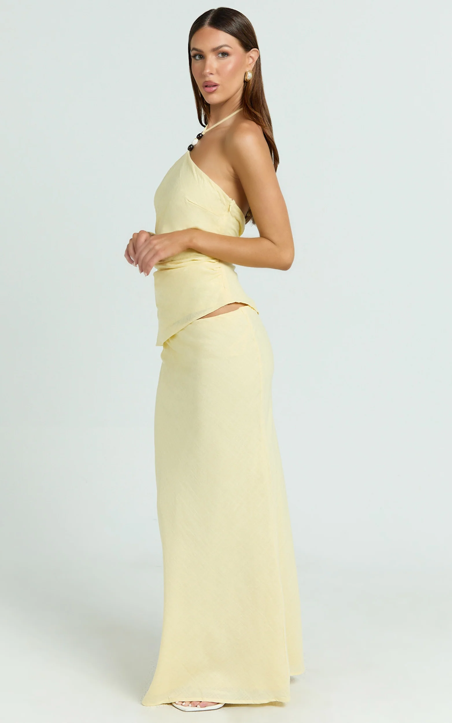 Runaway The Label - Halzie Maxi Skirt in Lemon - Image 4