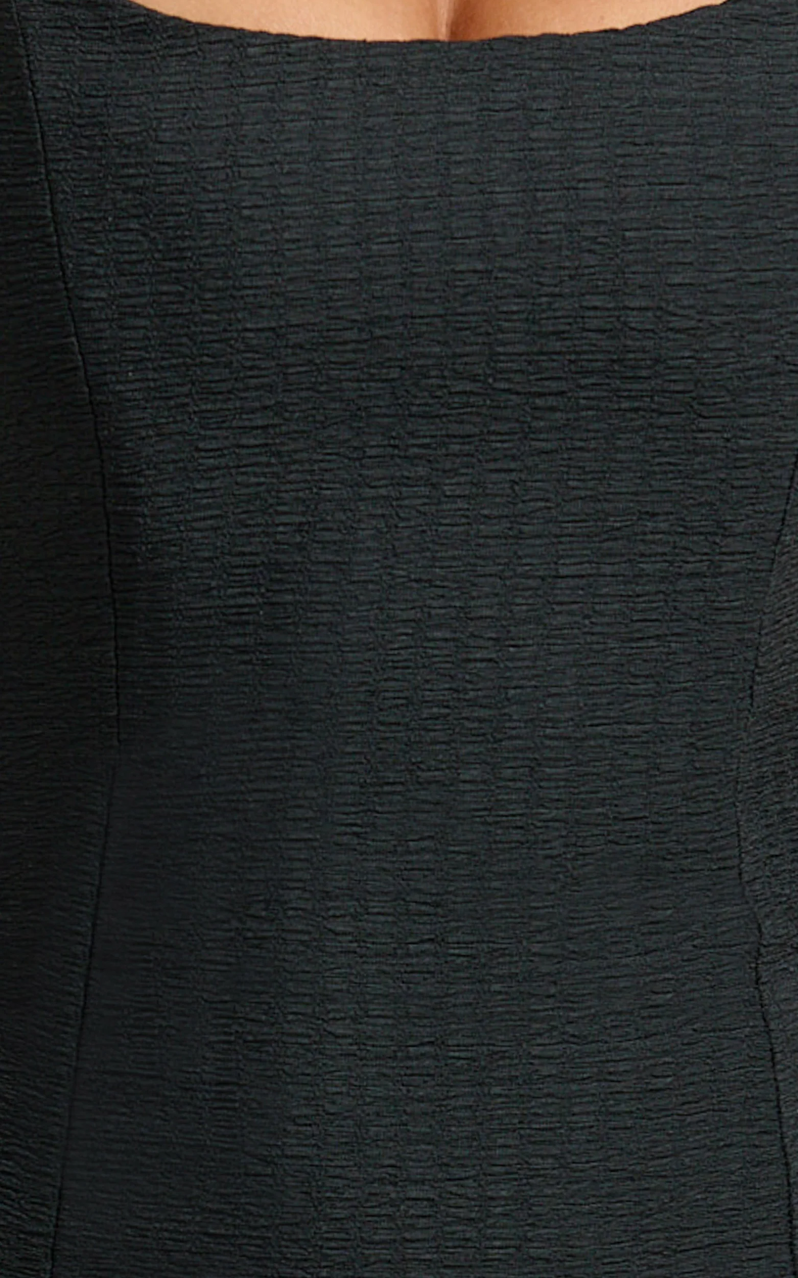 Sammie Mini Dress - Scoop Neck Hem Frill Fitted Dress in Black - Image 7