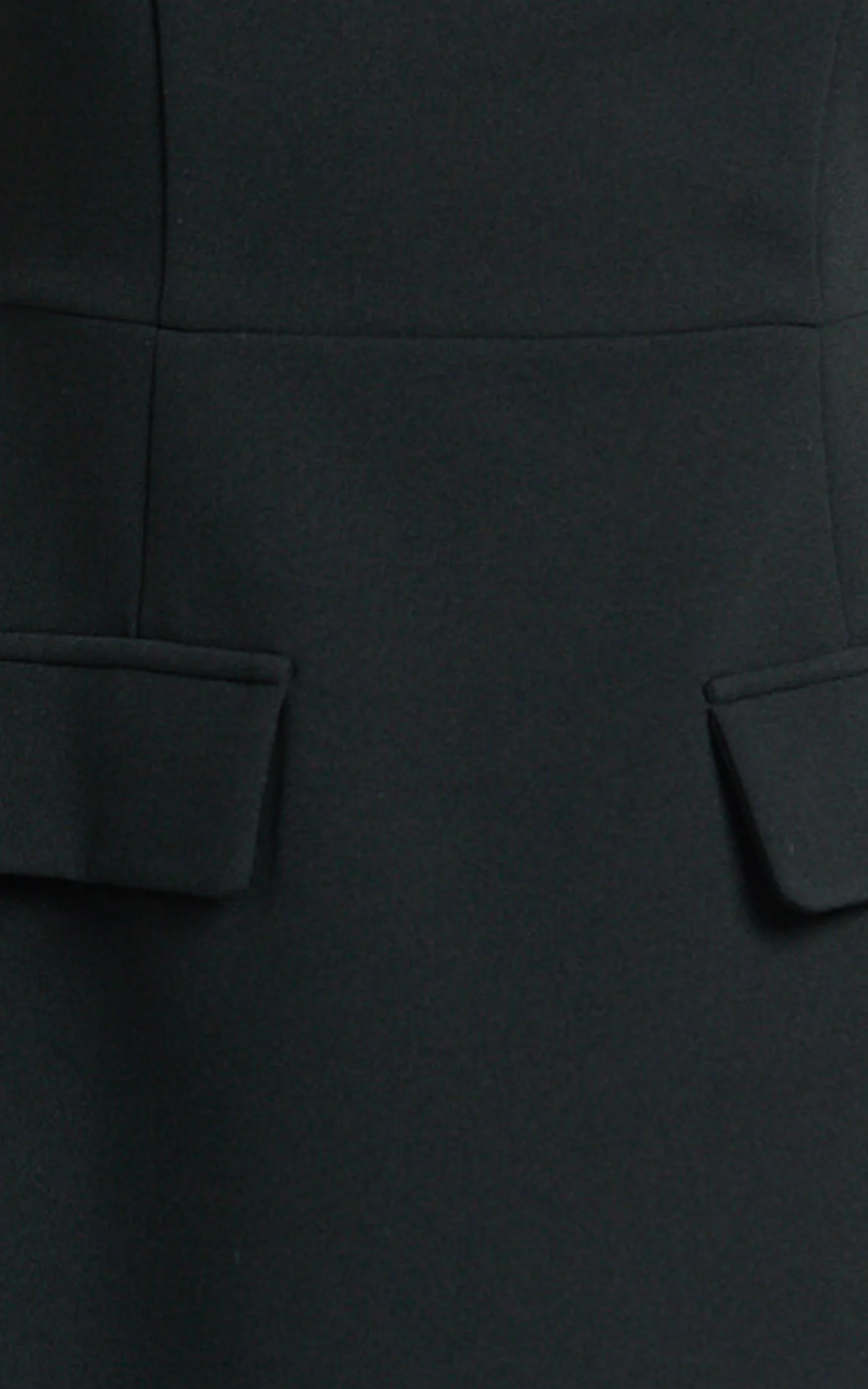 Savanna Mini Dress - High Neck Cap Sleeve Tulip Skirt Dress in Black - Image 6
